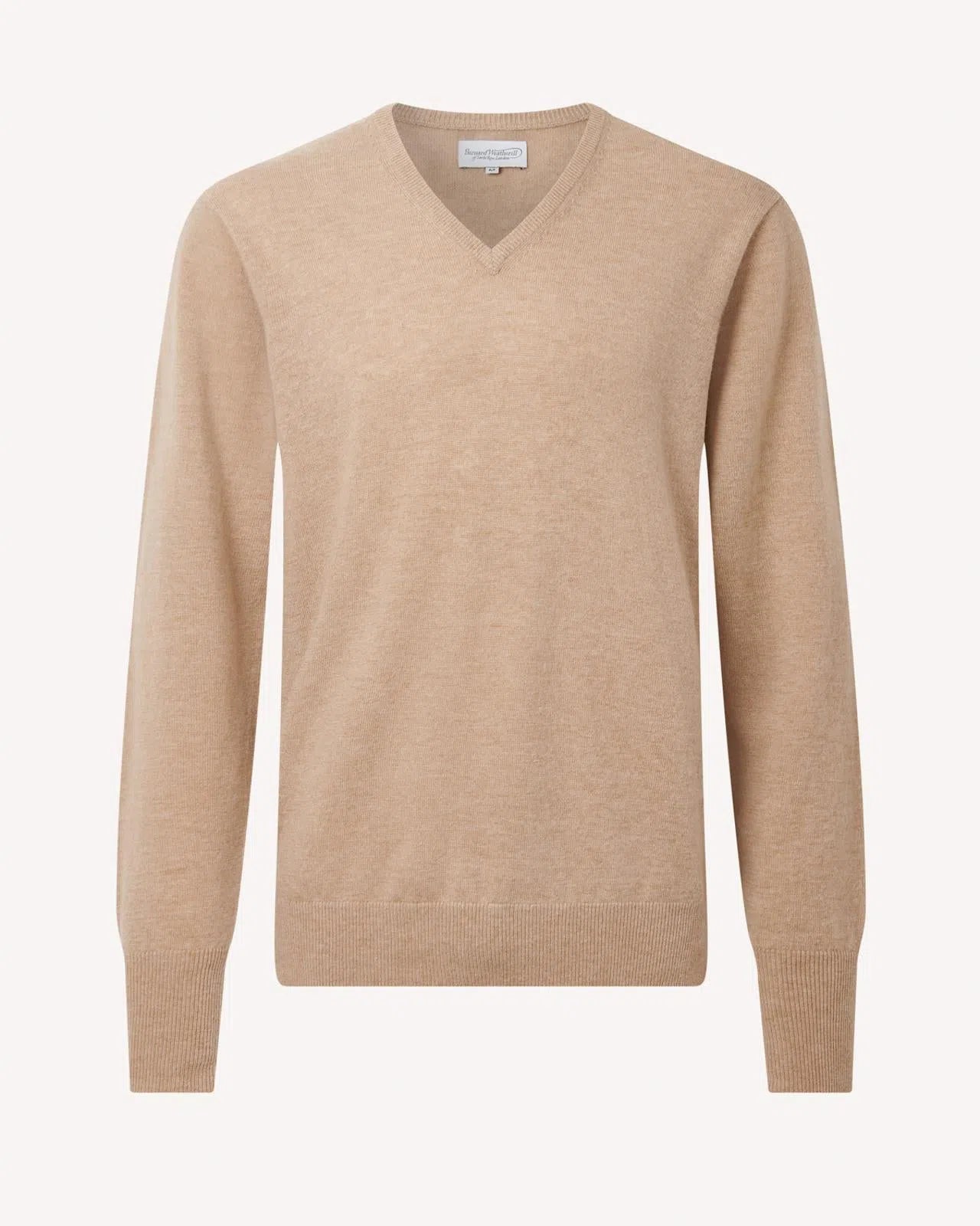 BERNARD WEATHERILL V-neck Pullover Jumper Camel-MALFORD OF LONDON SAVILE ROW MENSWEAR OUTLET