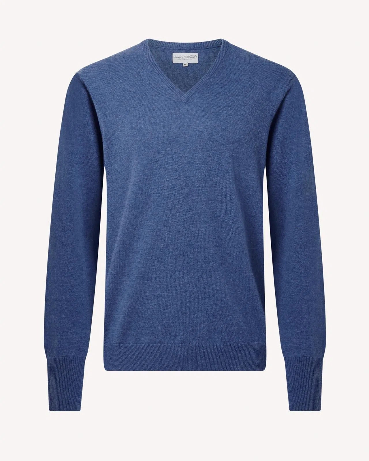 BERNARD WEATHERILL V-neck Pullover Jumper Channel Isle Blue-MALFORD OF LONDON SAVILE ROW MENSWEAR OUTLET