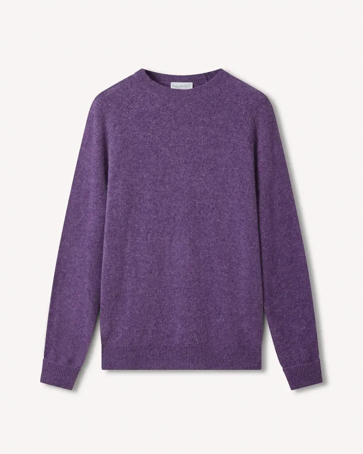 BW Lambswool Plain Crew Neck HEATHER-MALFORD OF LONDON SAVILE ROW MENSWEAR OUTLET