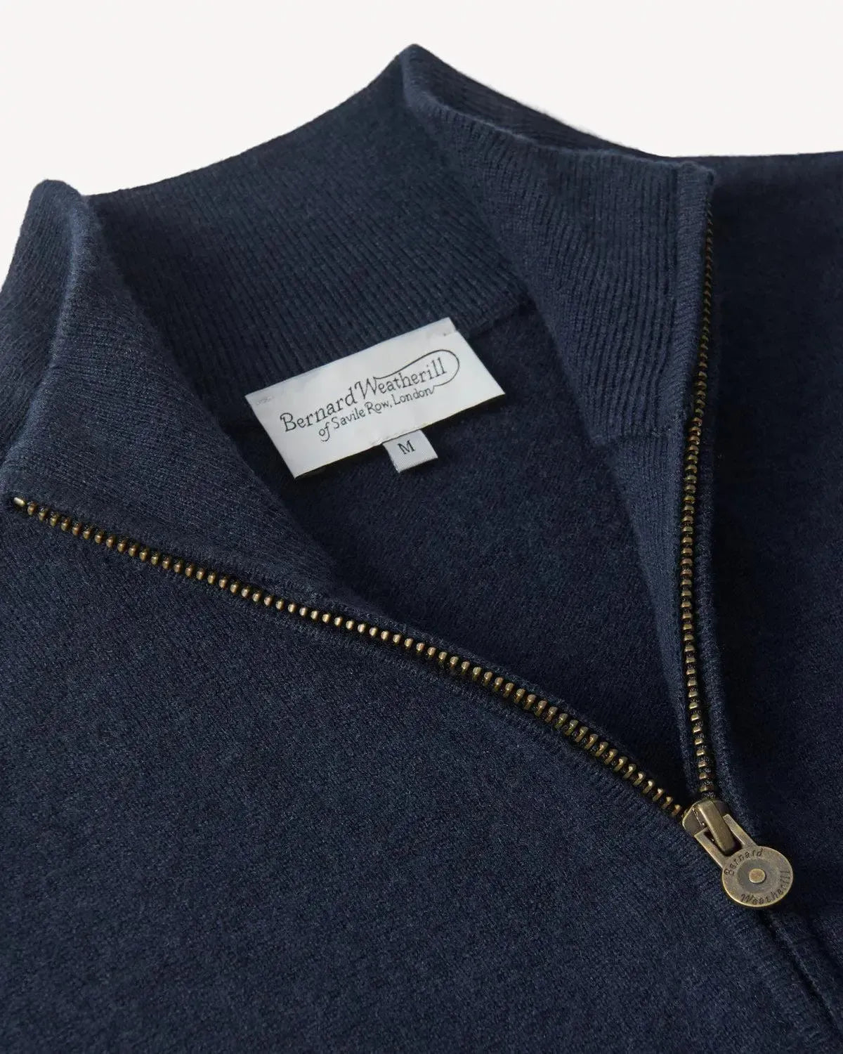 Bernard Weatherill 1/4 Zip Cashmere Mix Navy-MALFORD OF LONDON SAVILE ROW MENSWEAR OUTLET