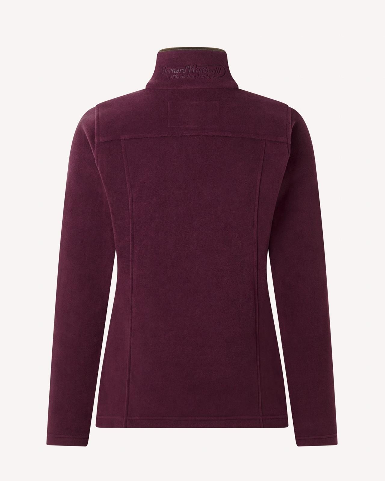 Bernard Weatherill 1/4 Zip Fleece Jacket Aubergine-MALFORD OF LONDON SAVILE ROW MENSWEAR OUTLET