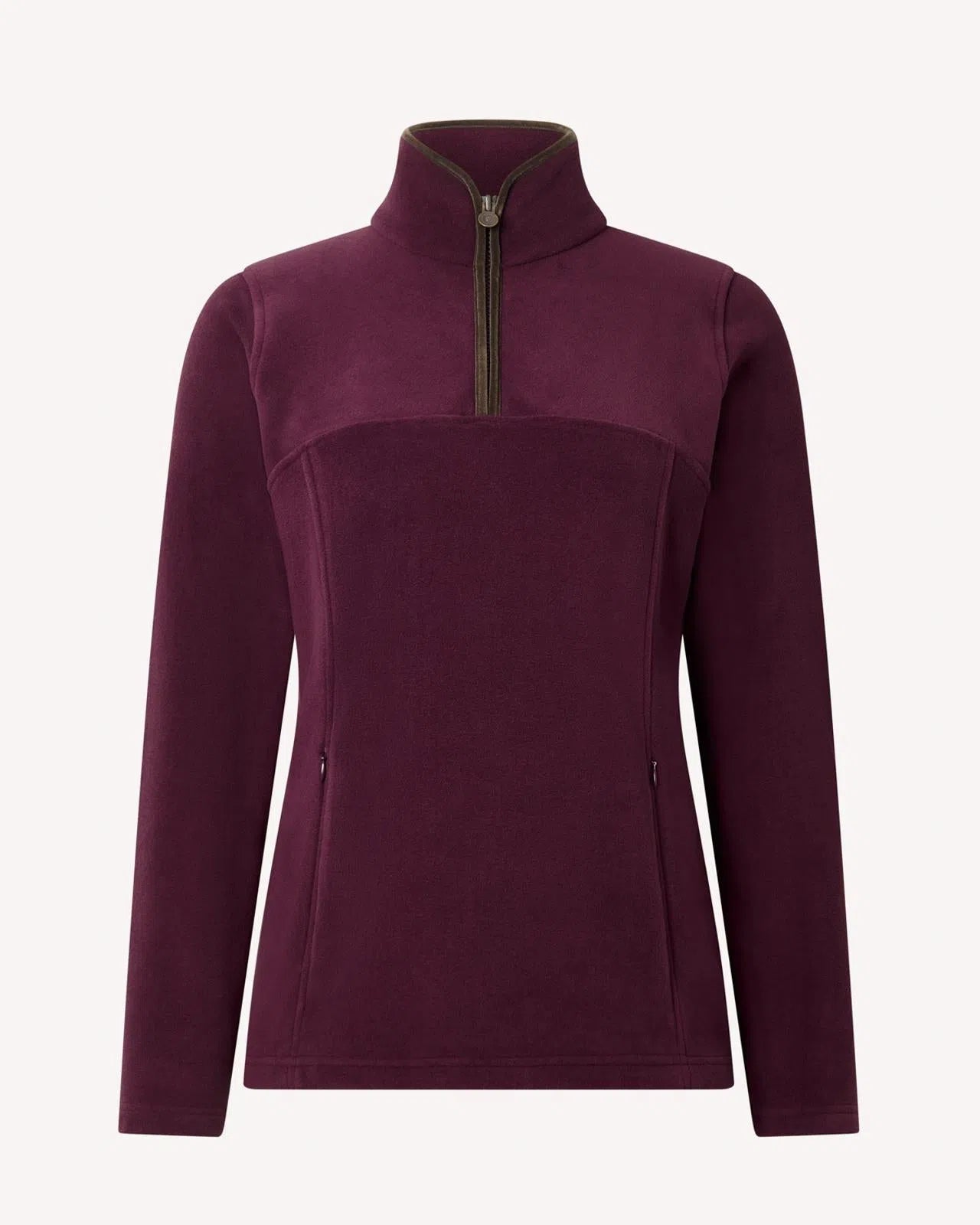 Bernard Weatherill 1/4 Zip Fleece Jacket Aubergine-MALFORD OF LONDON SAVILE ROW MENSWEAR OUTLET