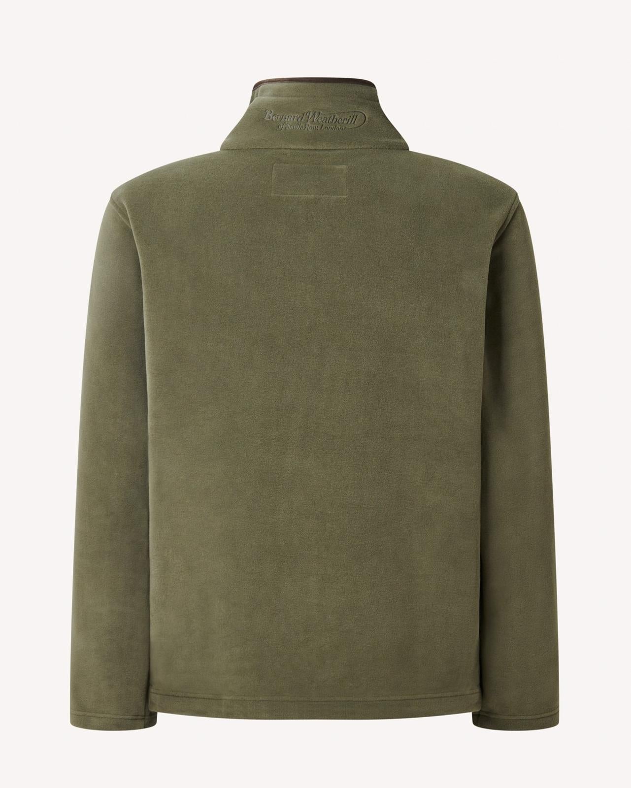 Bernard Weatherill 1/4 Zip Fleece Jacket Forest Green-MALFORD OF LONDON SAVILE ROW MENSWEAR OUTLET