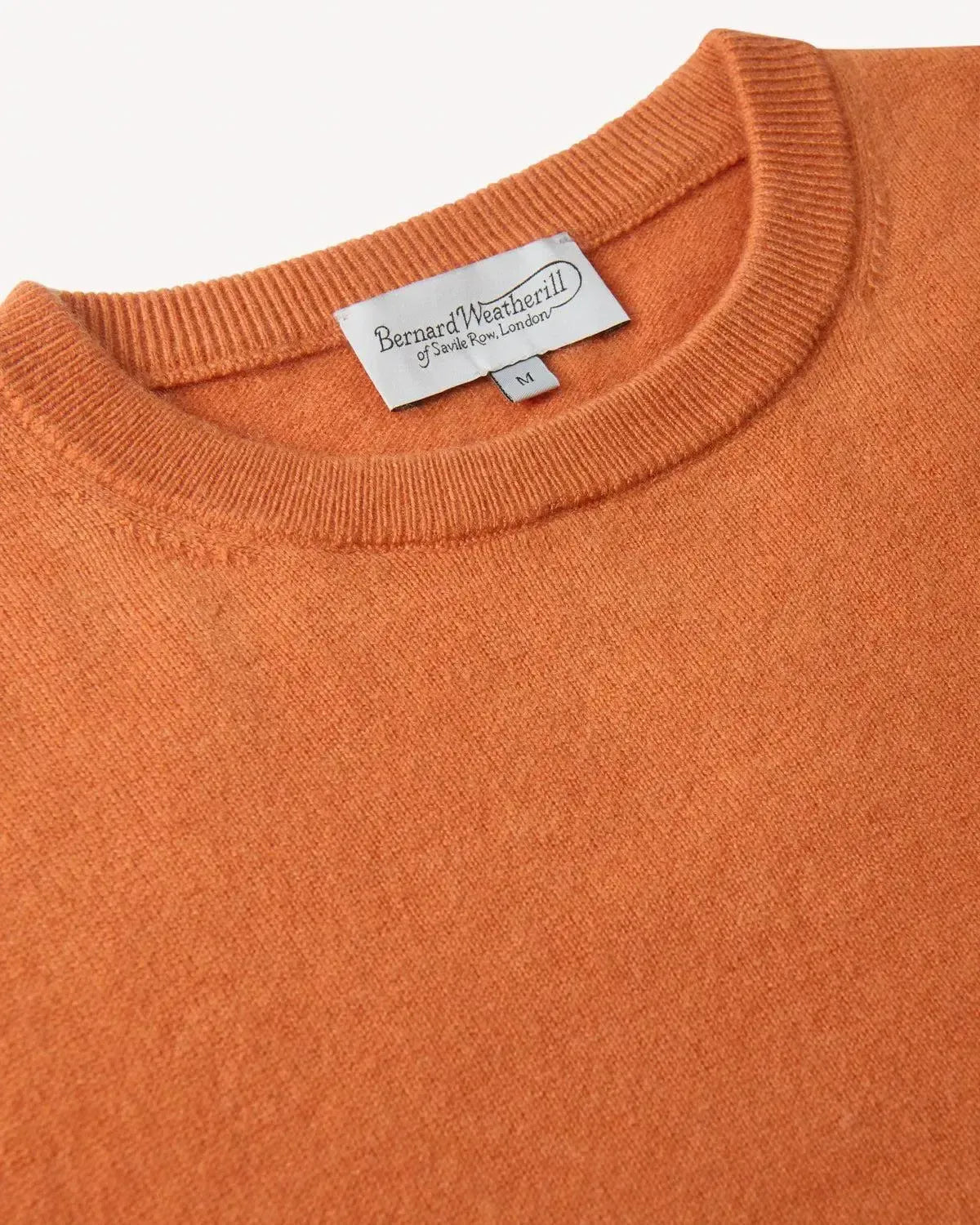 Bernard Weatherill Cashmere Mix Crew Neck Burnt Orange-MALFORD OF LONDON SAVILE ROW MENSWEAR OUTLET