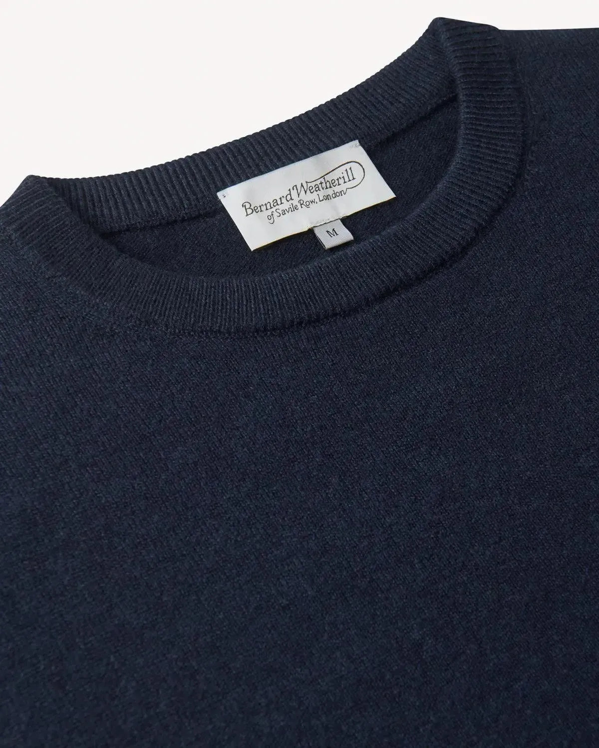 Bernard Weatherill Cashmere Mix Crew Neck Navy-MALFORD OF LONDON SAVILE ROW MENSWEAR OUTLET