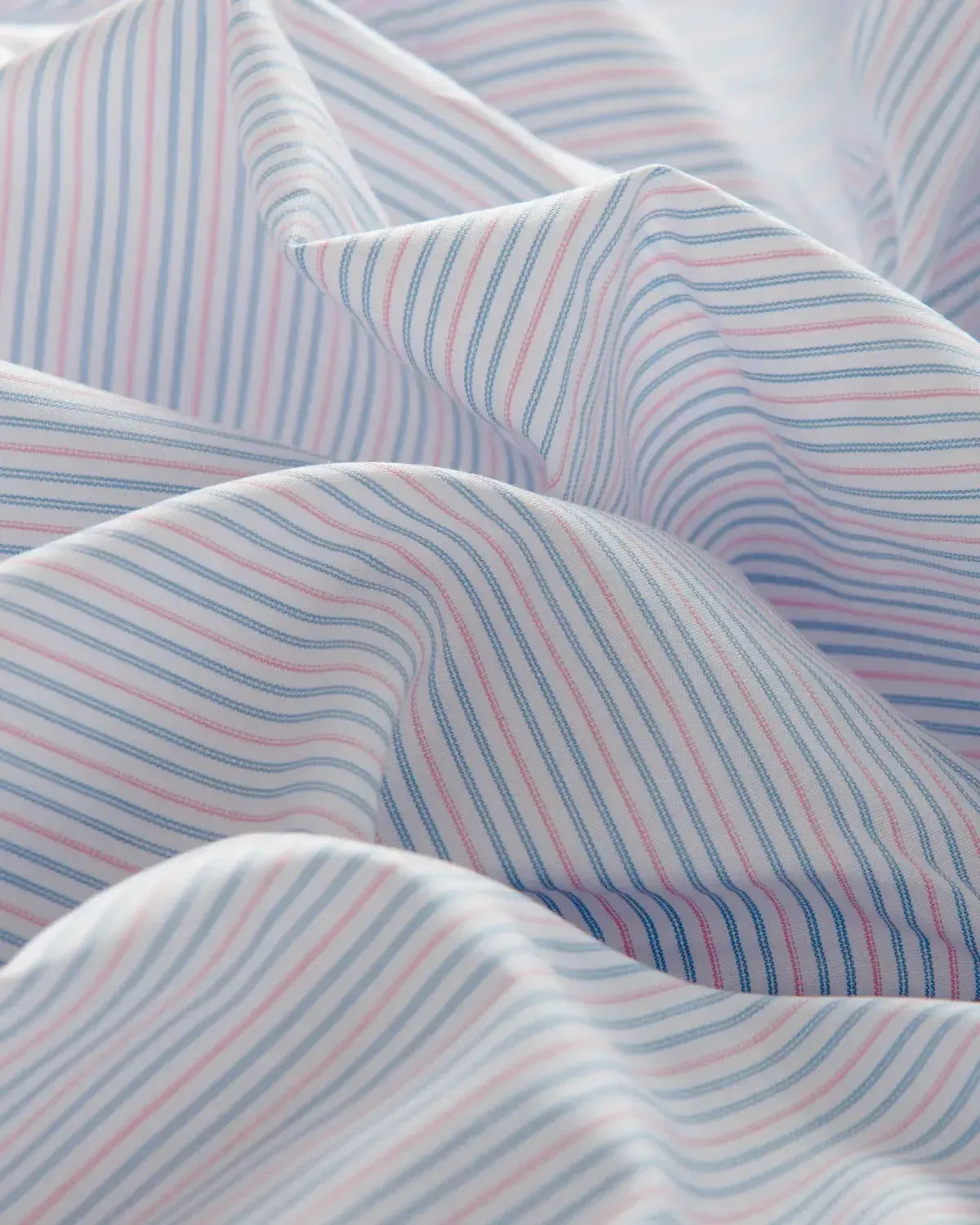 Bernard Weatherill City Stripe Semi-Cutaway Shirt White Blue Pink-MALFORD OF LONDON SAVILE ROW MENSWEAR OUTLET