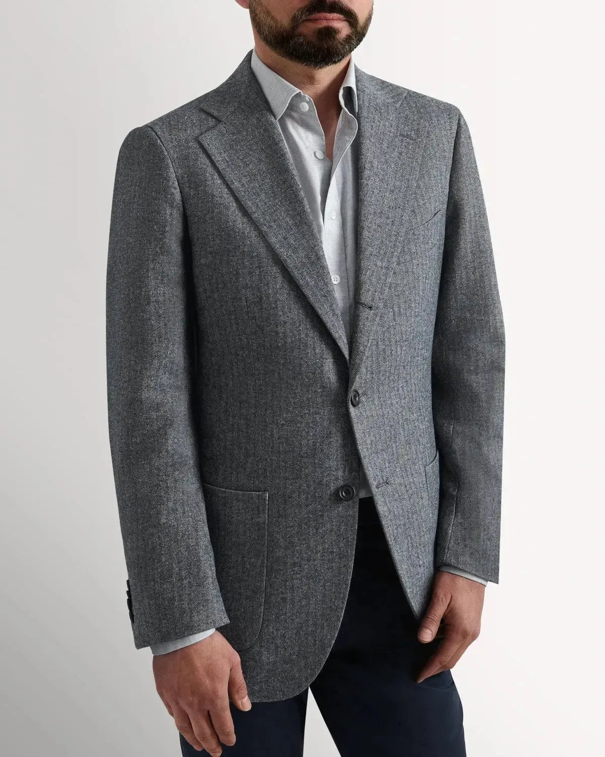 Bernard Weatherill Classic Herringbone Jacket-MALFORD OF LONDON SAVILE ROW MENSWEAR OUTLET