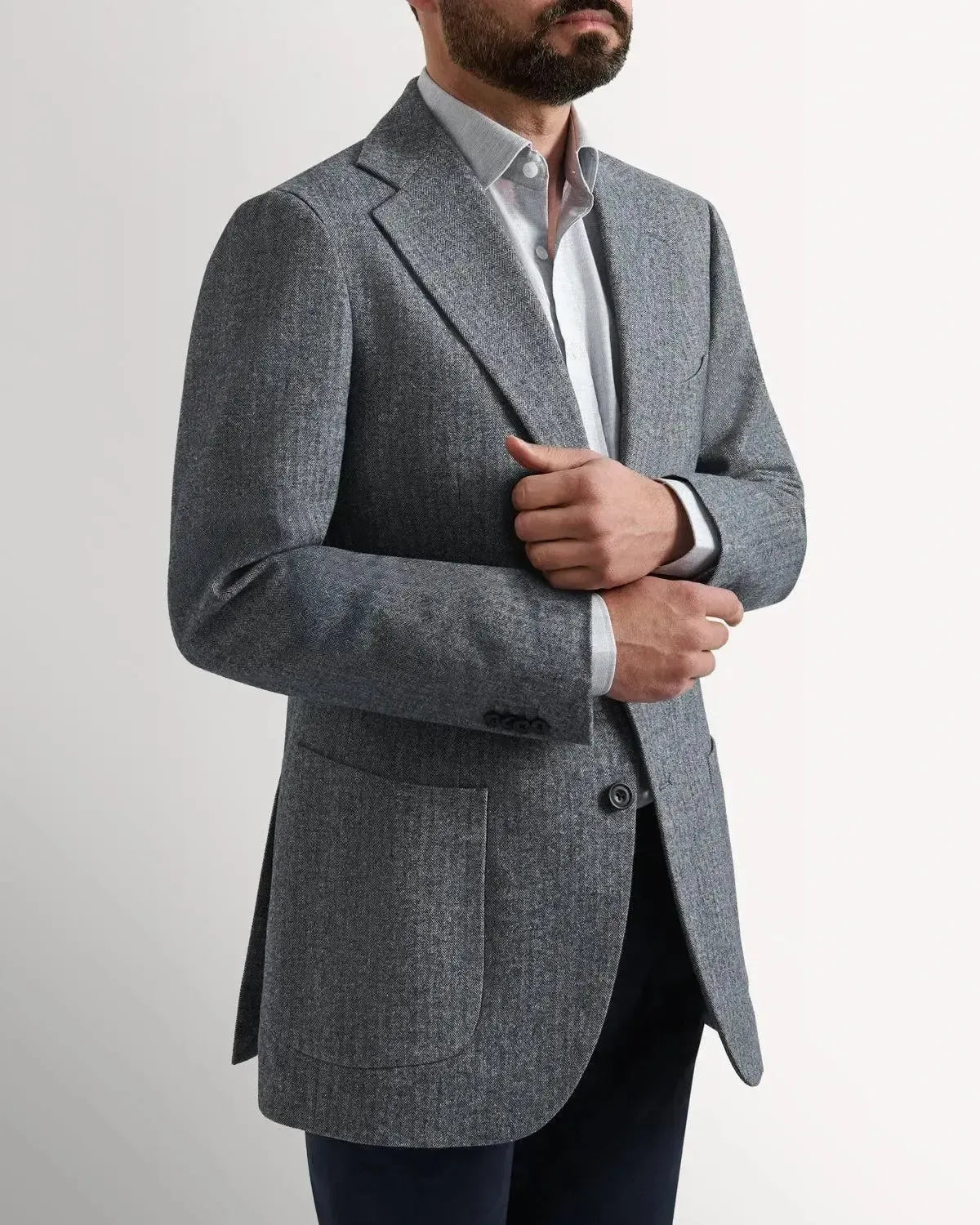 Bernard Weatherill Classic Herringbone Jacket-MALFORD OF LONDON SAVILE ROW MENSWEAR OUTLET
