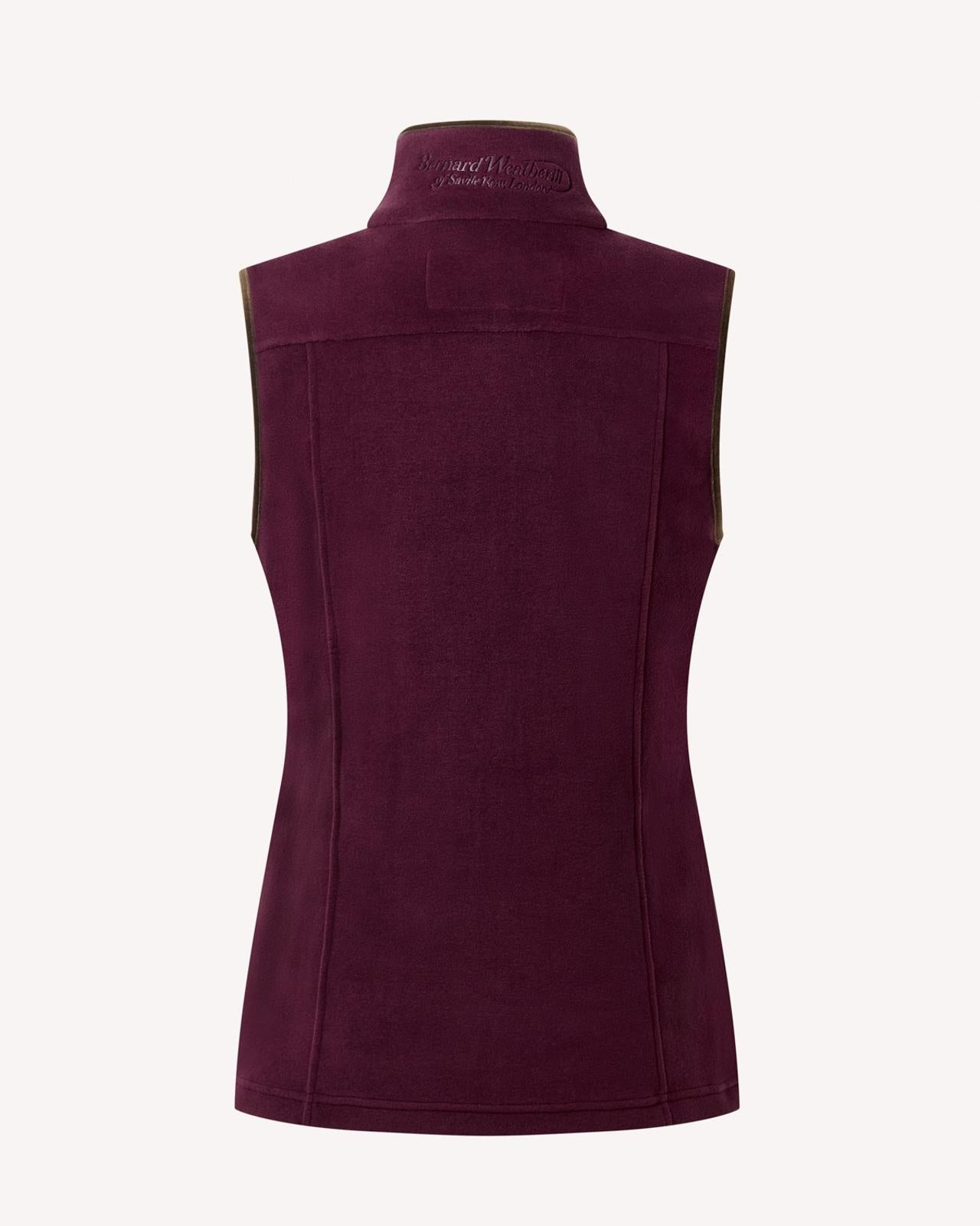 Bernard Weatherill Full Zip Fleece Gilet Aubergine-MALFORD OF LONDON SAVILE ROW MENSWEAR OUTLET