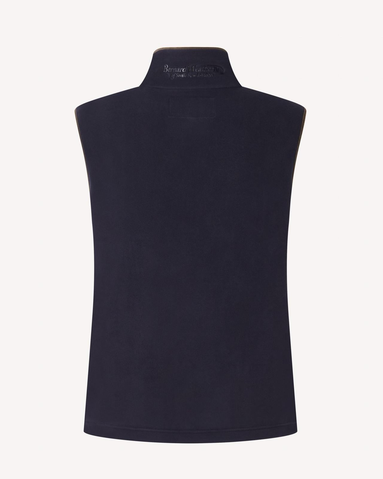 Bernard Weatherill Full Zip Fleece Gilet Dark Navy-MALFORD OF LONDON SAVILE ROW MENSWEAR OUTLET