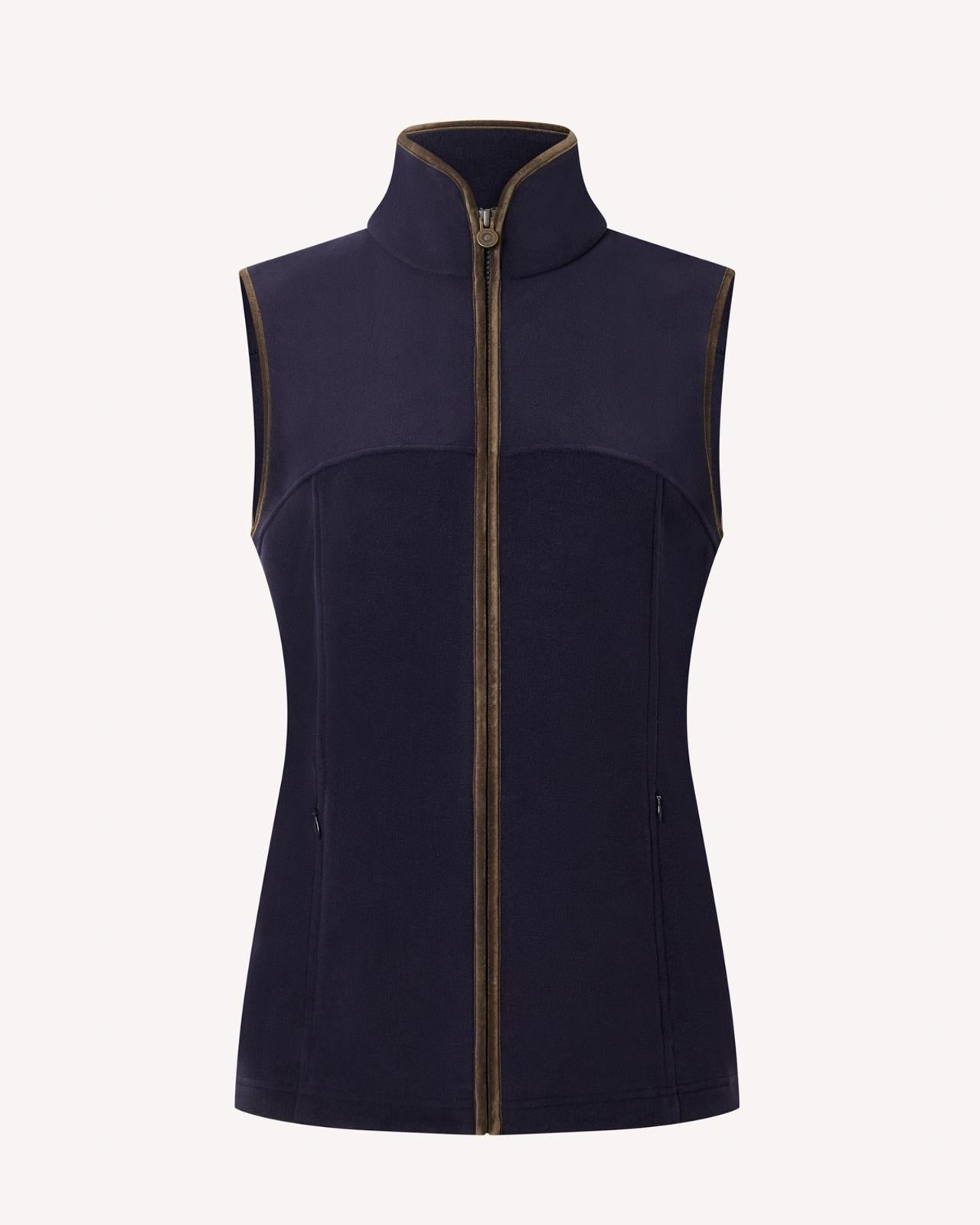 Bernard Weatherill Full Zip Fleece Gilet Dark Navy-MALFORD OF LONDON SAVILE ROW MENSWEAR OUTLET