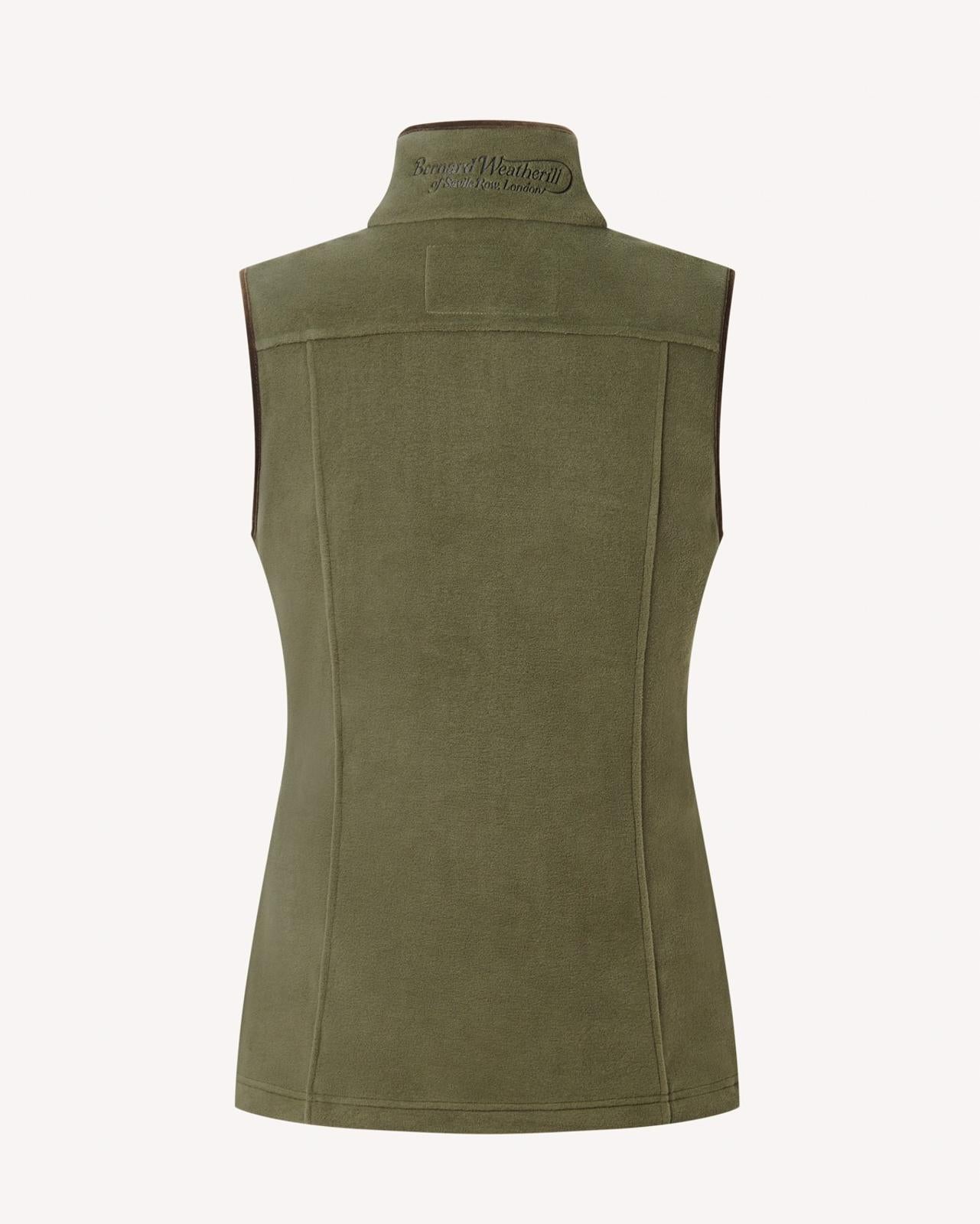 Bernard Weatherill Full Zip Fleece Gilet Forest Green-MALFORD OF LONDON SAVILE ROW MENSWEAR OUTLET