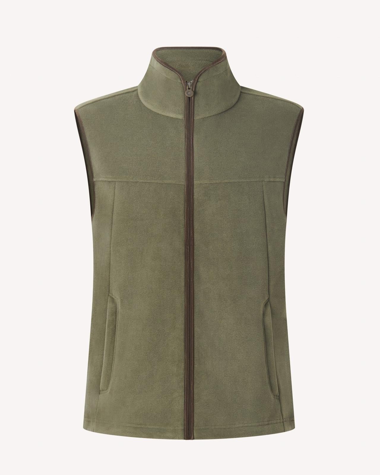 Bernard Weatherill Full Zip Fleece Gilet Forest Green-MALFORD OF LONDON SAVILE ROW MENSWEAR OUTLET