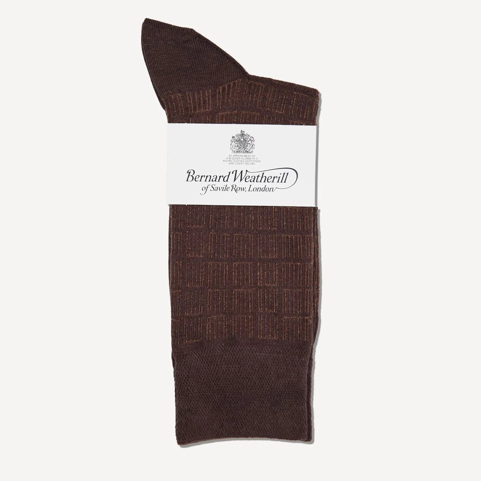 Bernard Weatherill Geometic Socks Chestnut/Brown-MALFORD OF LONDON SAVILE ROW MENSWEAR OUTLET