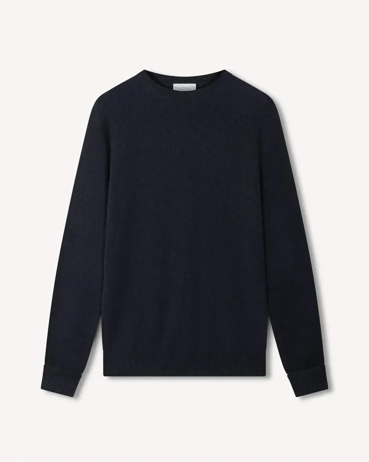 Bernard Weatherill Lambswool Plain Crew Neck Navy-MALFORD OF LONDON SAVILE ROW MENSWEAR OUTLET