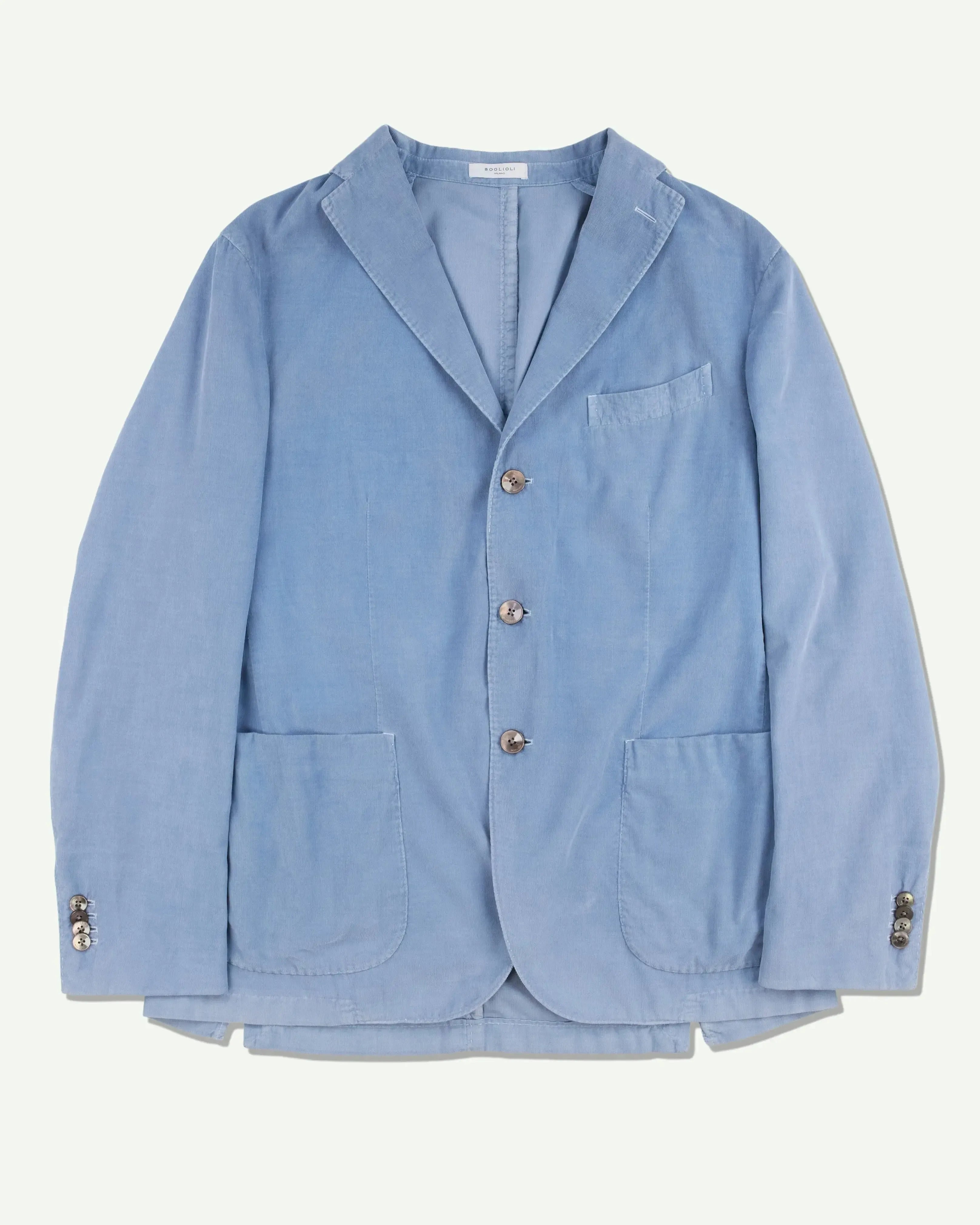 Boglioli L/W Baby Cord Cotton K-Jacket - Baby Blue-MALFORD OF LONDON SAVILE ROW MENSWEAR OUTLET
