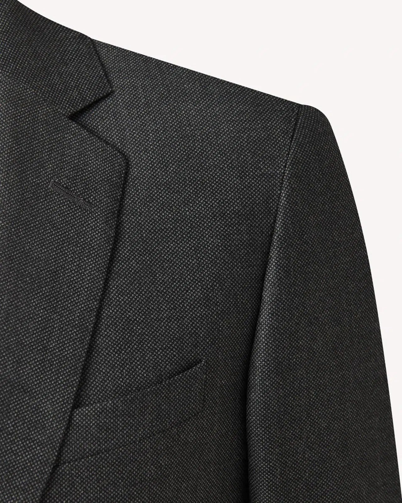 Charcoal Birdseye Light Grey Wool Suit-MALFORD OF LONDON SAVILE ROW MENSWEAR OUTLET