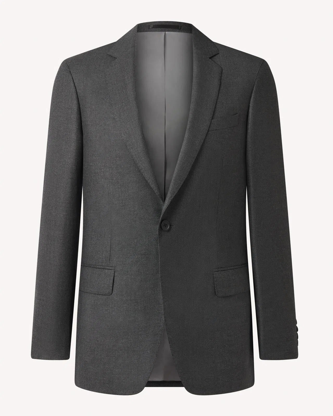 Charcoal Birdseye Light Grey Wool Suit-MALFORD OF LONDON SAVILE ROW MENSWEAR OUTLET