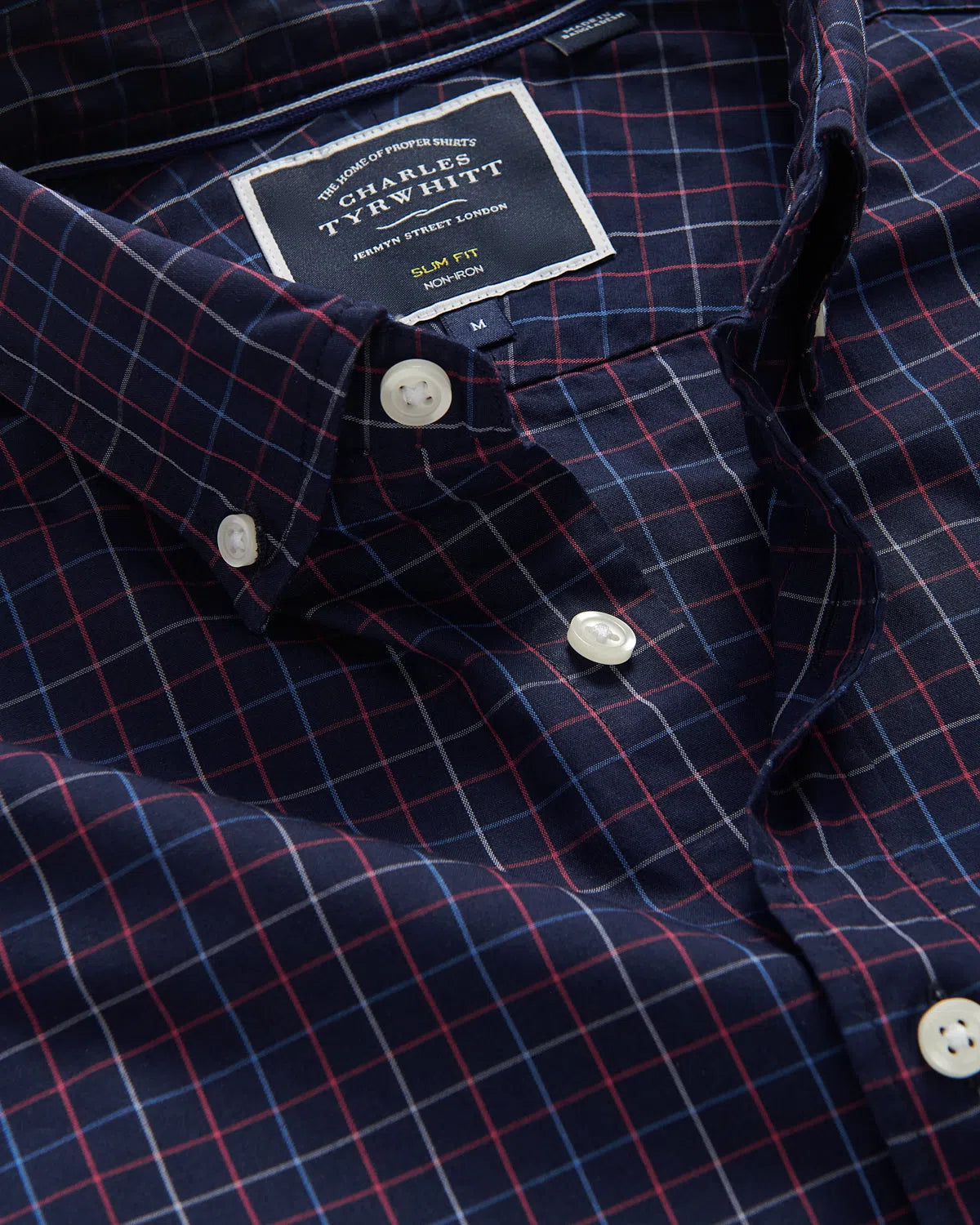 Charles Tyrwhitt BD Slim Fit Casual Shirt Navy-MALFORD OF LONDON SAVILE ROW MENSWEAR OUTLET