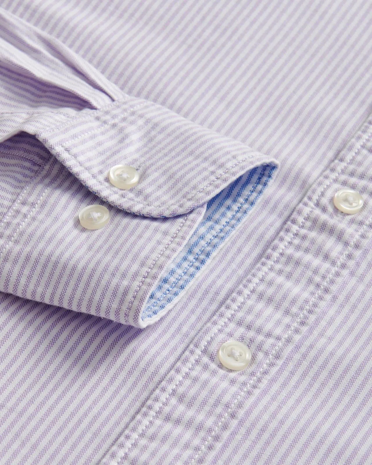 Charles Tyrwhitt BD Slim Fit Stripe Oxford Shirt Purple-MALFORD OF LONDON SAVILE ROW MENSWEAR OUTLET