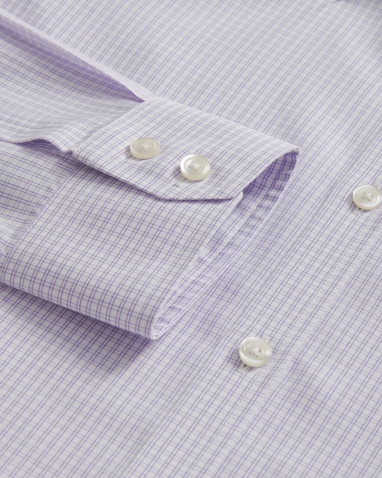 Charles Tyrwhitt Extra Slim Fit Double Check Shirt Lilac Purple-MALFORD OF LONDON SAVILE ROW MENSWEAR OUTLET