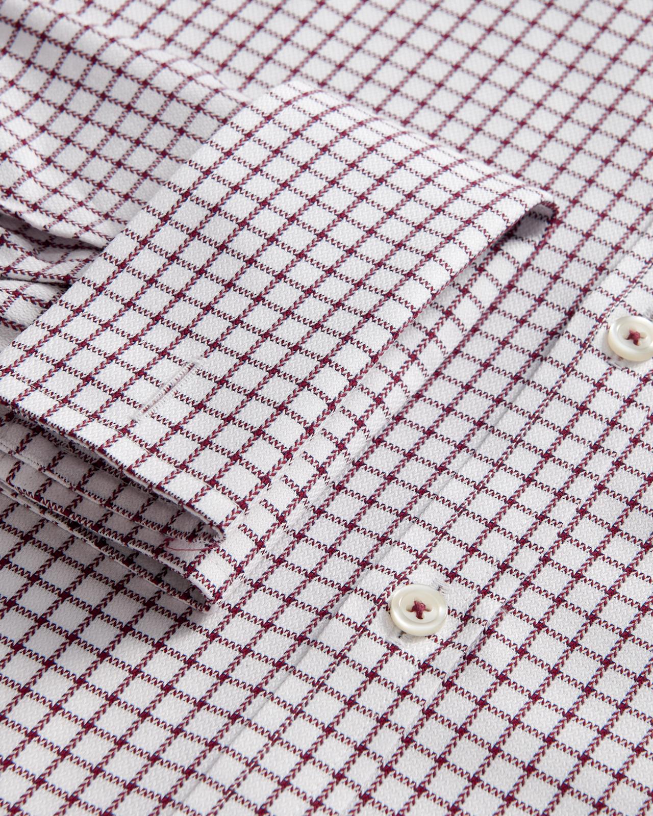 Charles Tyrwhitt Extra Slim Fit Richmond Weave Check Shirt Wine Red-MALFORD OF LONDON SAVILE ROW MENSWEAR OUTLET