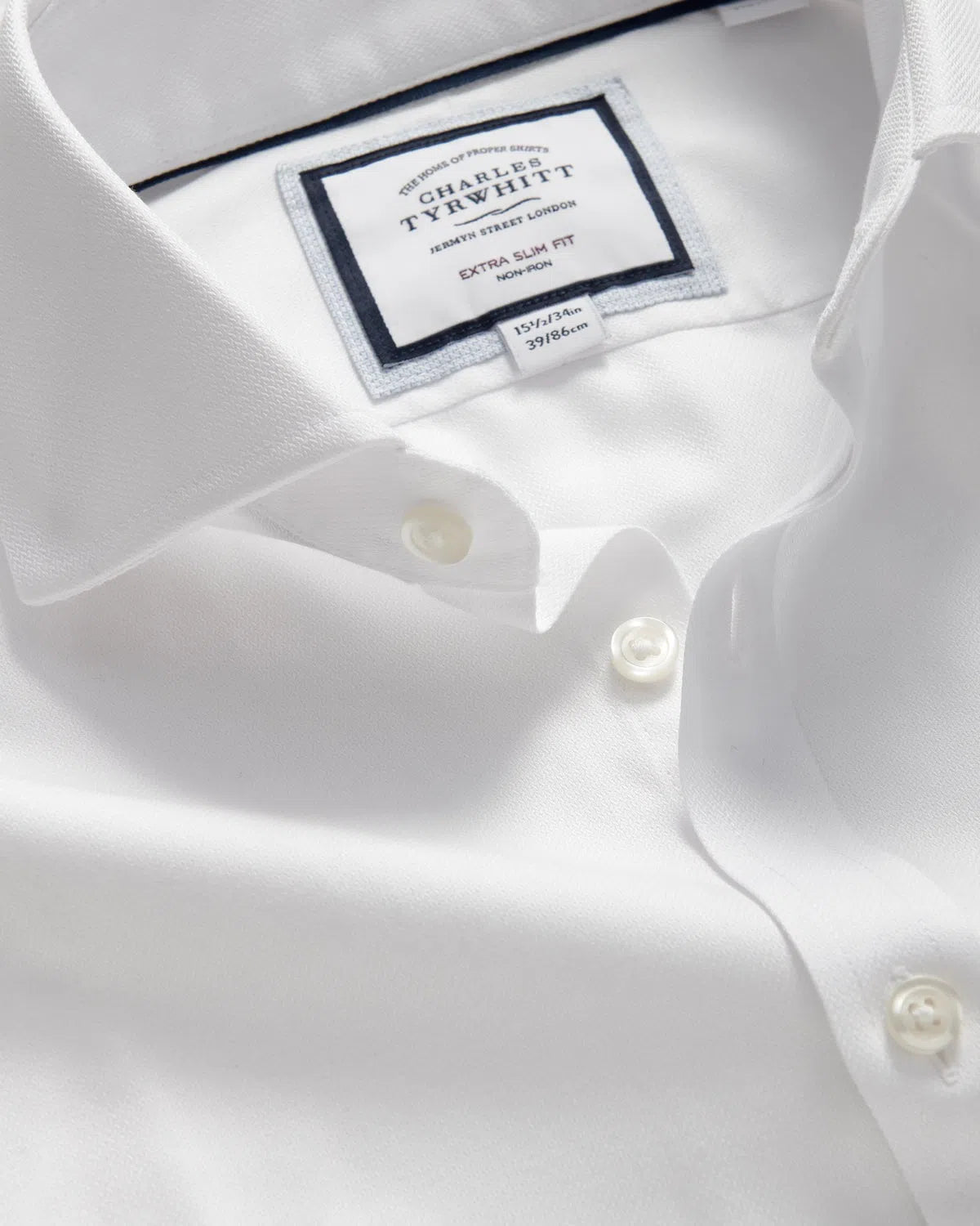 Charles Tyrwhitt Extra Slim Fit Richmond Weave Shirt White-MALFORD OF LONDON SAVILE ROW MENSWEAR OUTLET