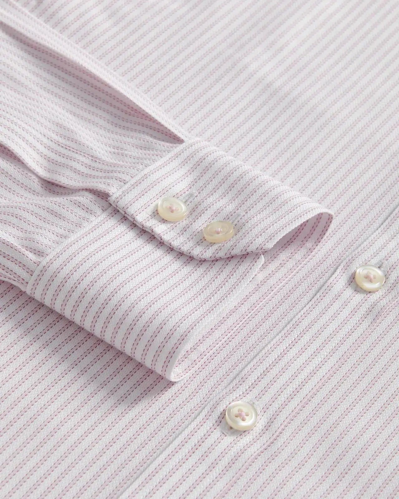 Charles Tyrwhitt Extra Slim Fit Richmond Weave Stripe Shirt Light Pink-MALFORD OF LONDON SAVILE ROW MENSWEAR OUTLET