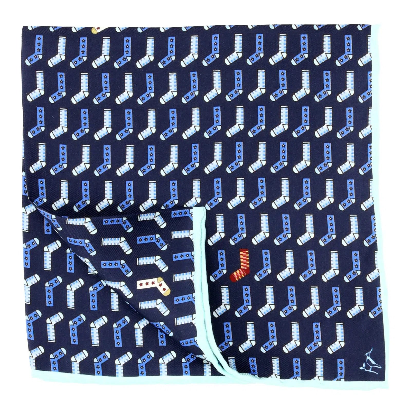 Charles Tyrwhitt Old Navy Sock Navy Pocket Square-MALFORD OF LONDON SAVILE ROW MENSWEAR OUTLET