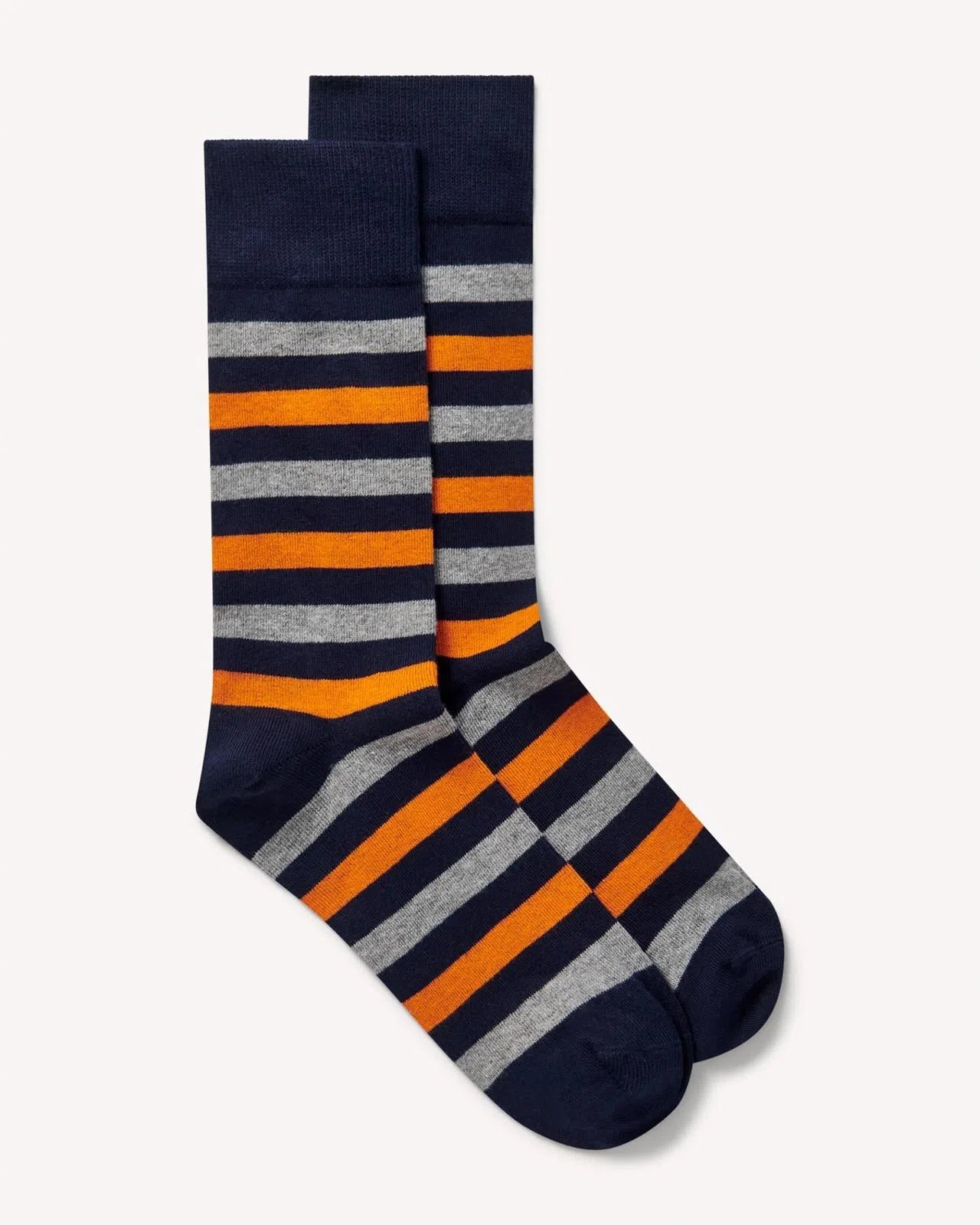 Charles Tyrwhitt Orange and light grey melange stripe socks-MALFORD OF LONDON SAVILE ROW MENSWEAR OUTLET