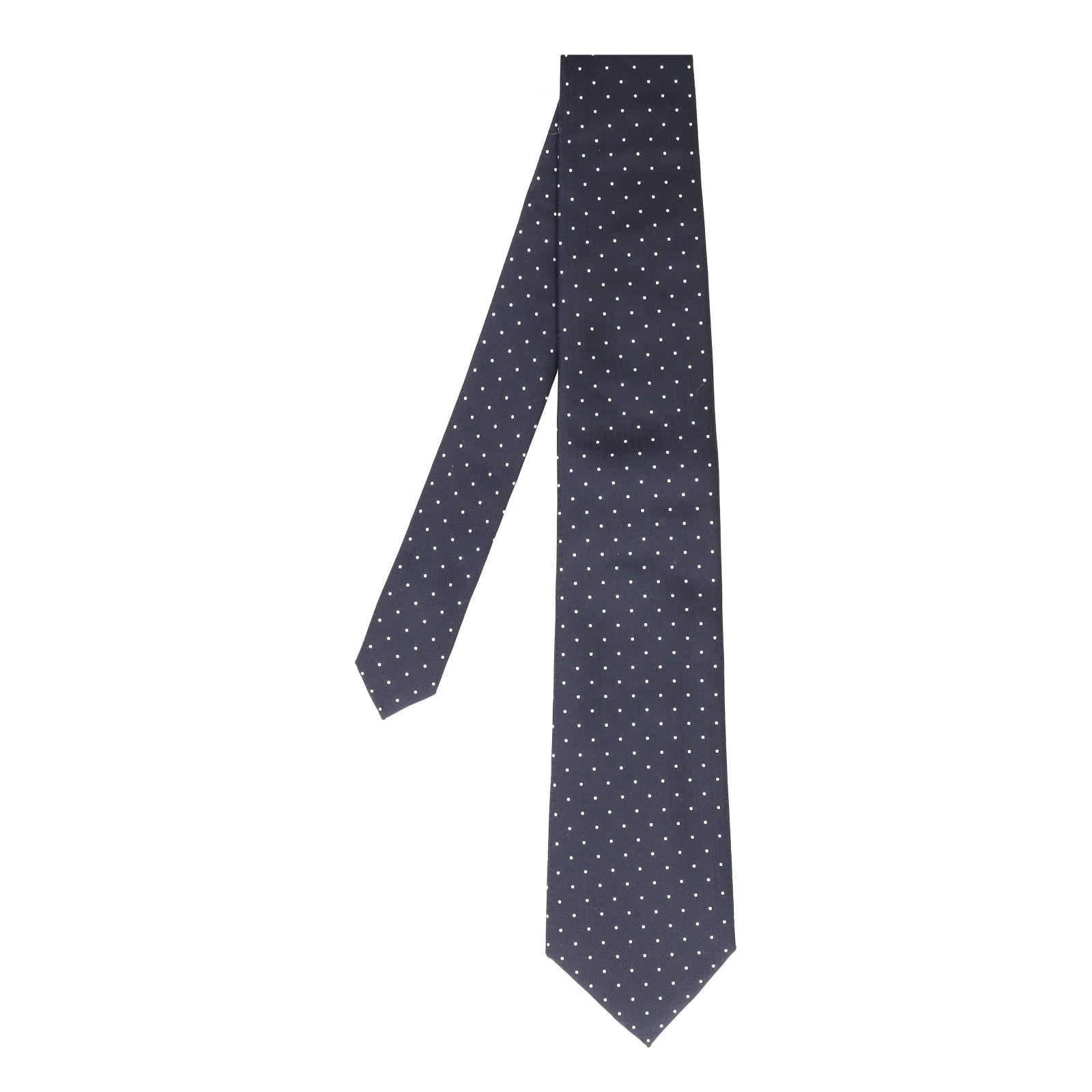 Charles Tyrwhitt Stain Resistant Polka Dot Dark Navy Tie-MALFORD OF LONDON SAVILE ROW MENSWEAR OUTLET