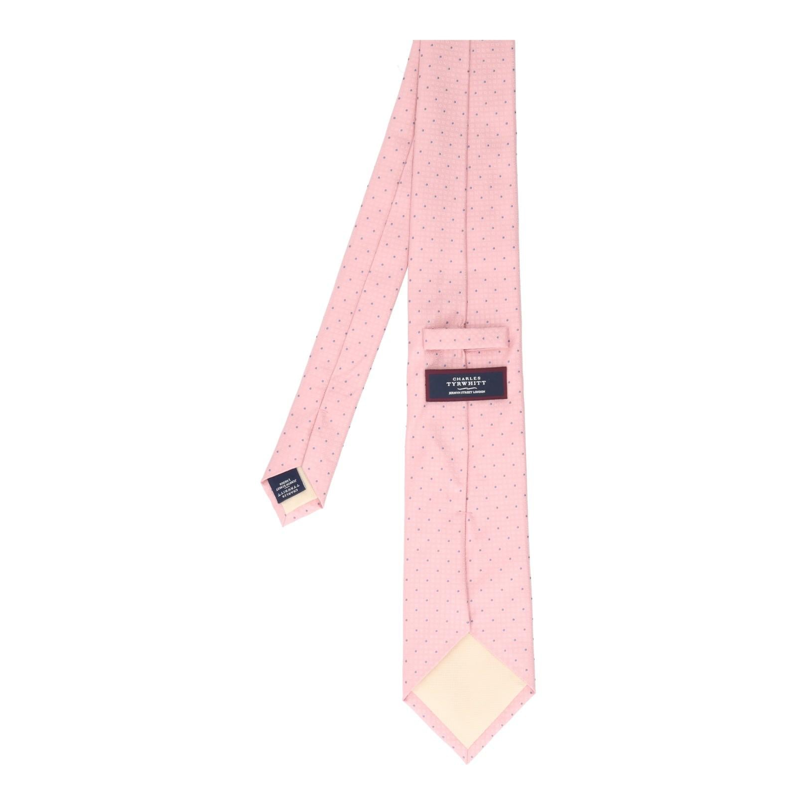 Charles Tyrwhitt Stain Resistant Polka Dot Light Coral Tie-MALFORD OF LONDON SAVILE ROW MENSWEAR OUTLET