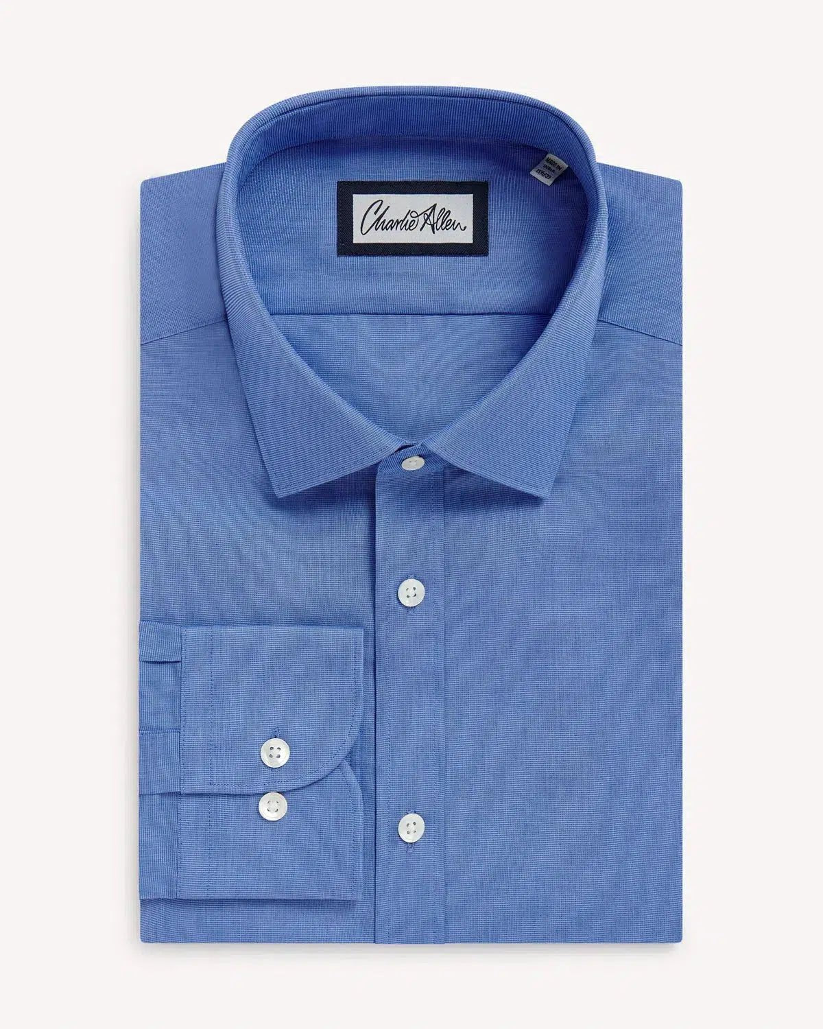 Charlie Allen Cotton Shirt Mid Blue - Savile Row Formalwear Outlet - Malford of London