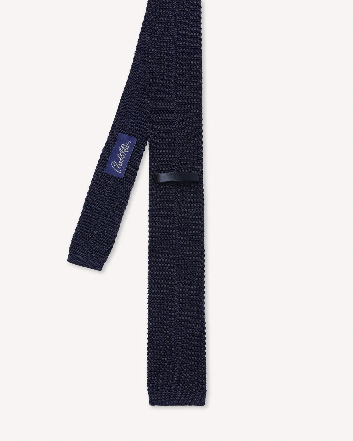 Charlie Allen Knitted Tie Navy-MALFORD OF LONDON SAVILE ROW MENSWEAR OUTLET