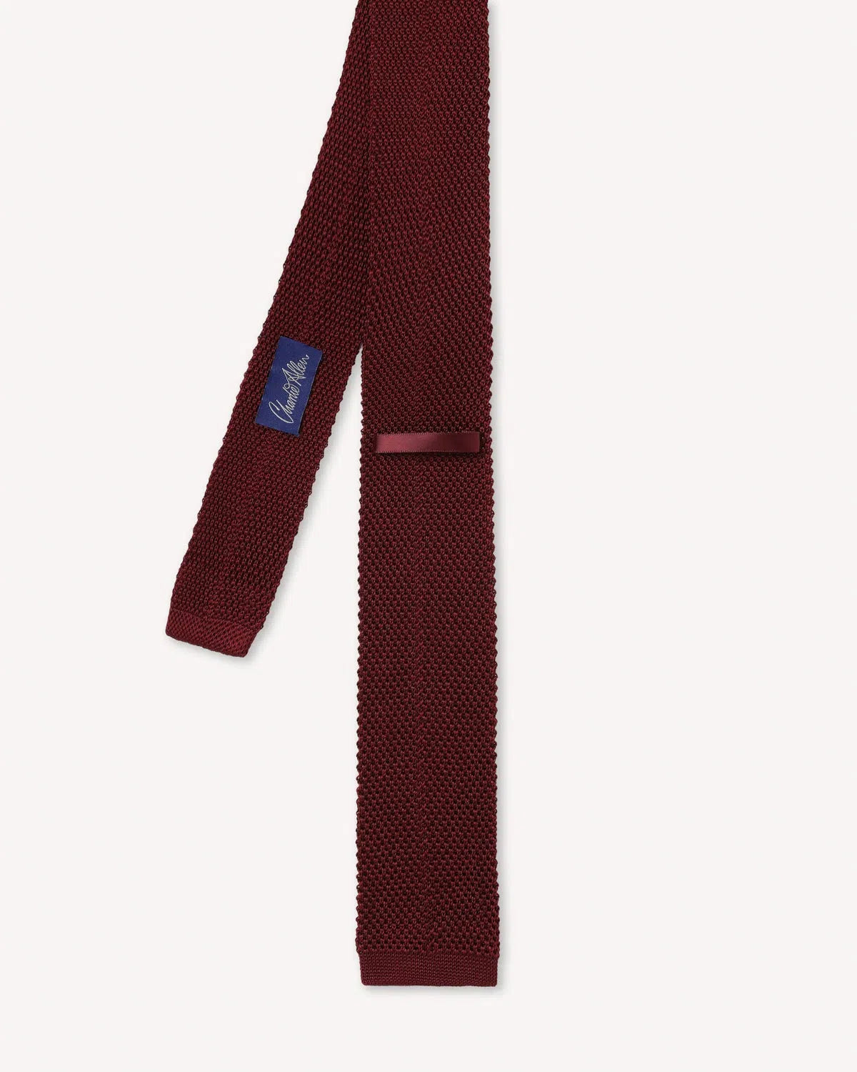 Charlie Allen Knitted Tie Wine-MALFORD OF LONDON SAVILE ROW MENSWEAR OUTLET