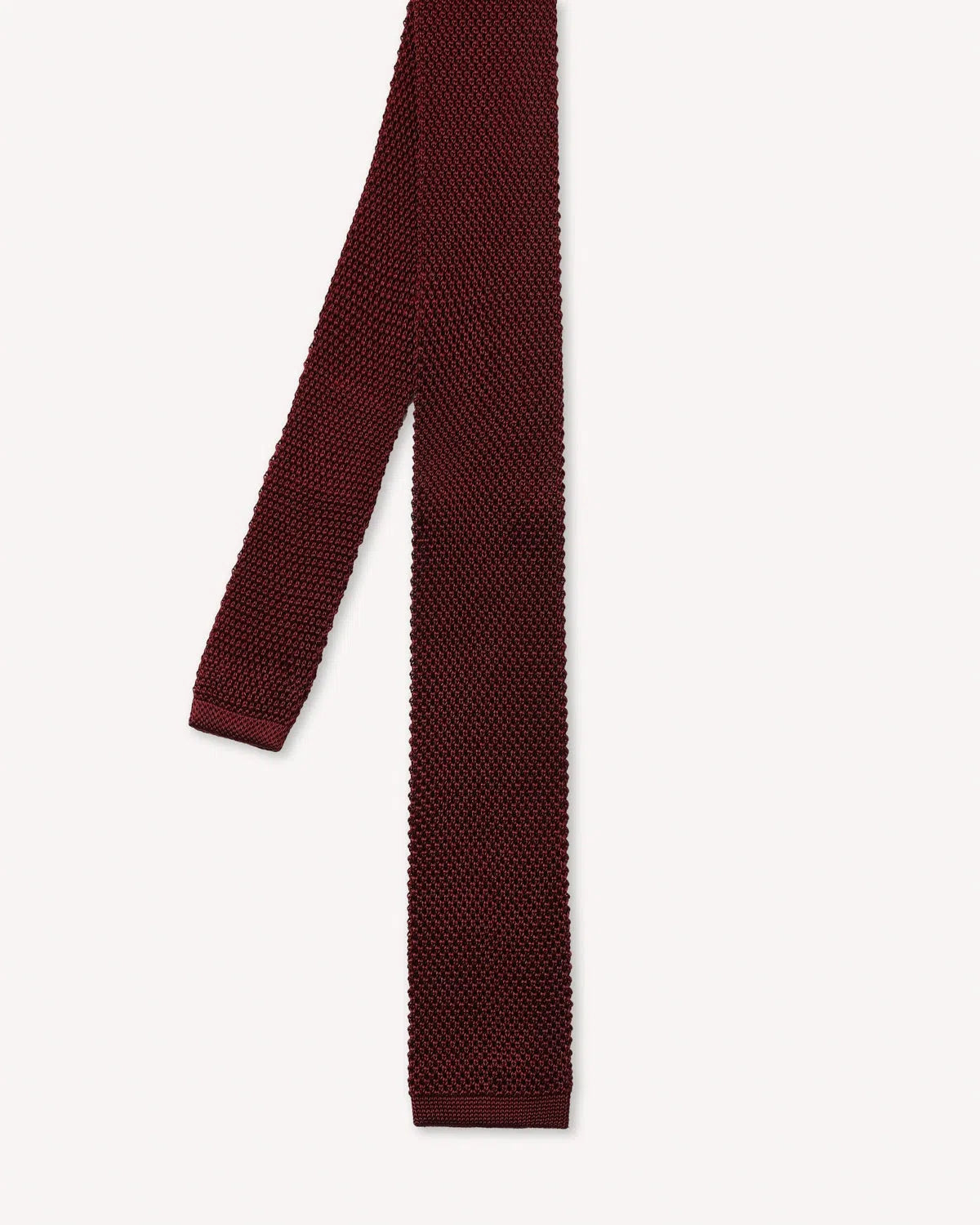 Charlie Allen Knitted Tie Wine-MALFORD OF LONDON SAVILE ROW MENSWEAR OUTLET