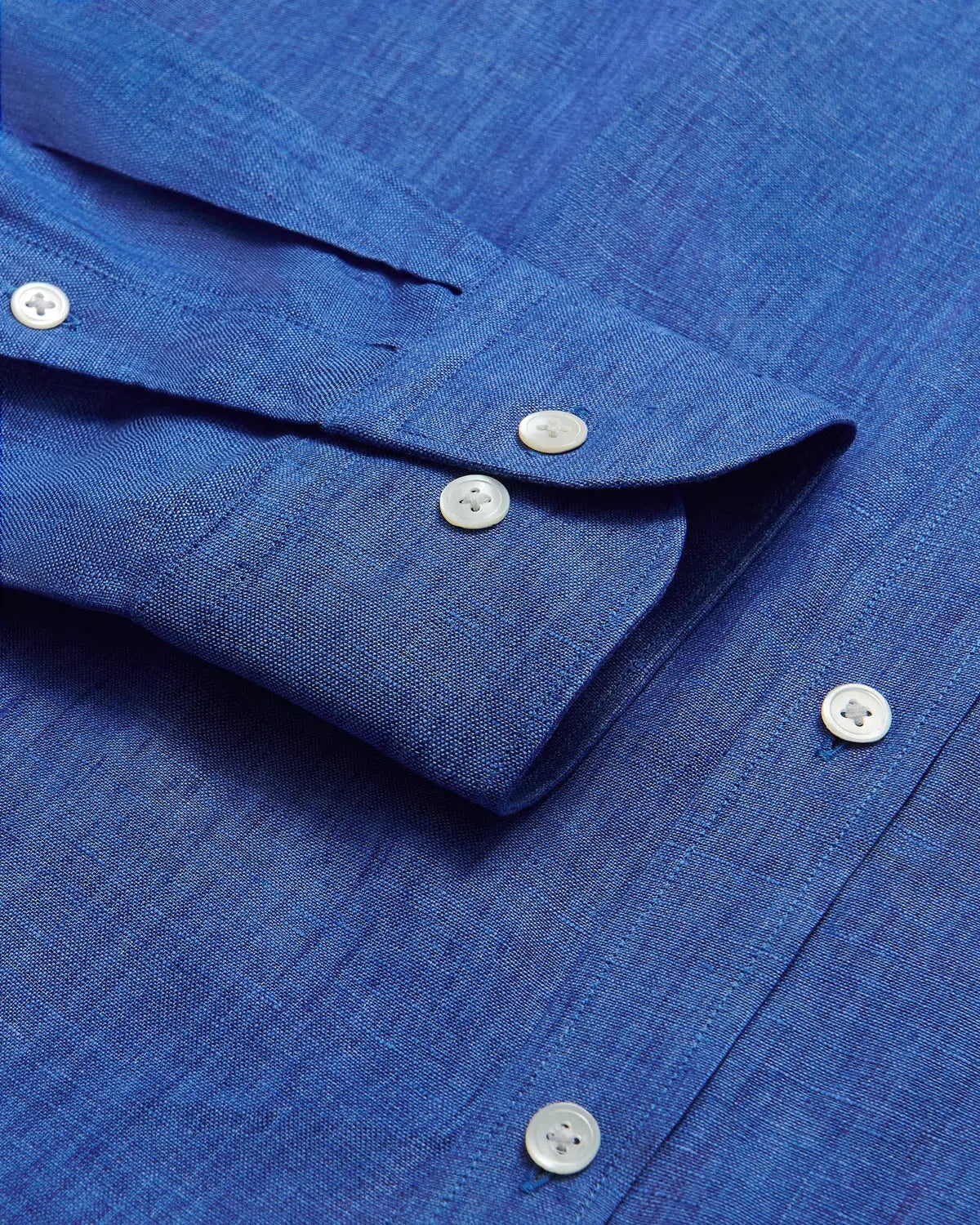 Charlie Allen Plain Linen Shirt Blue-MALFORD OF LONDON SAVILE ROW MENSWEAR OUTLET