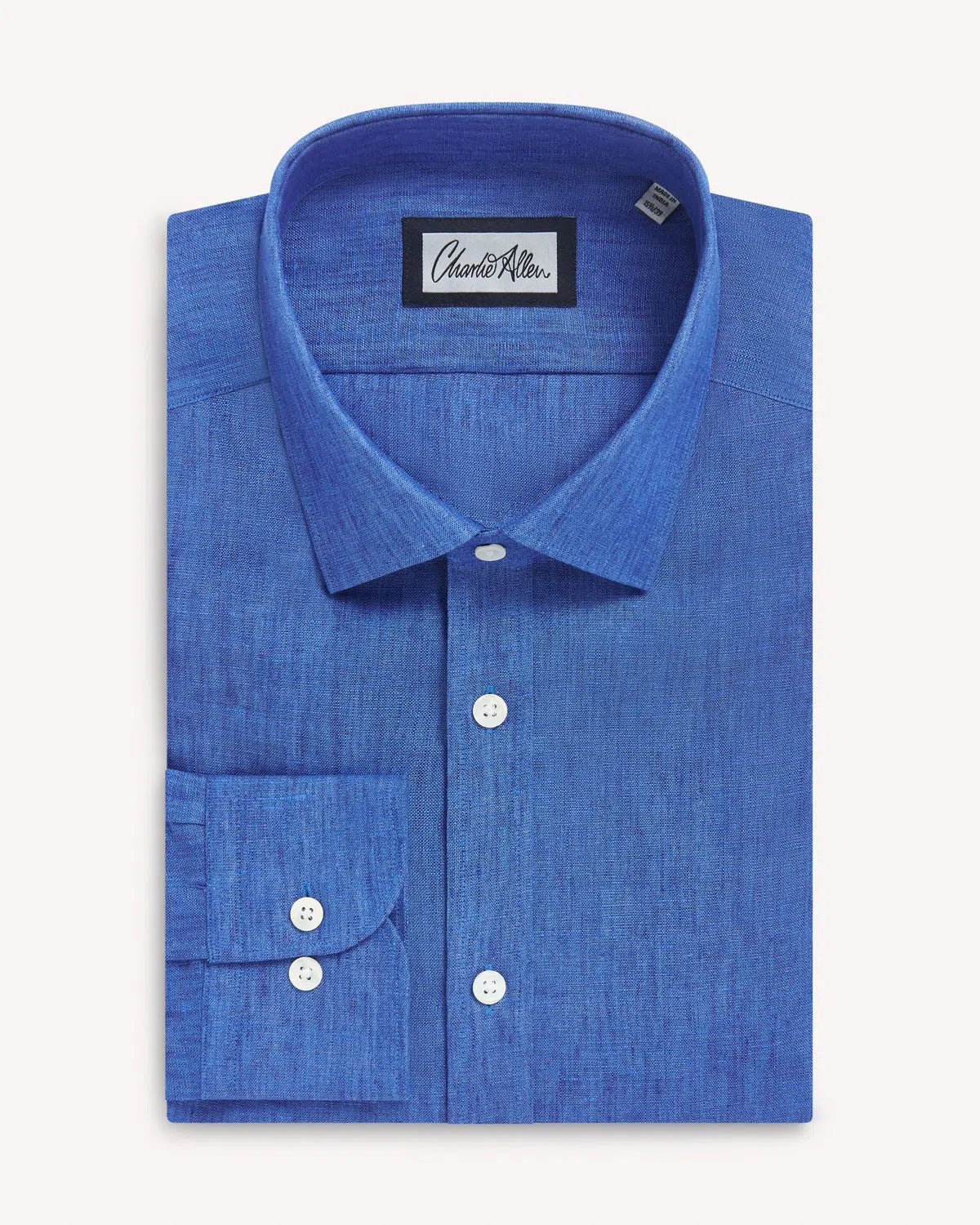 Charlie Allen Plain Linen Shirt Blue-MALFORD OF LONDON SAVILE ROW MENSWEAR OUTLET