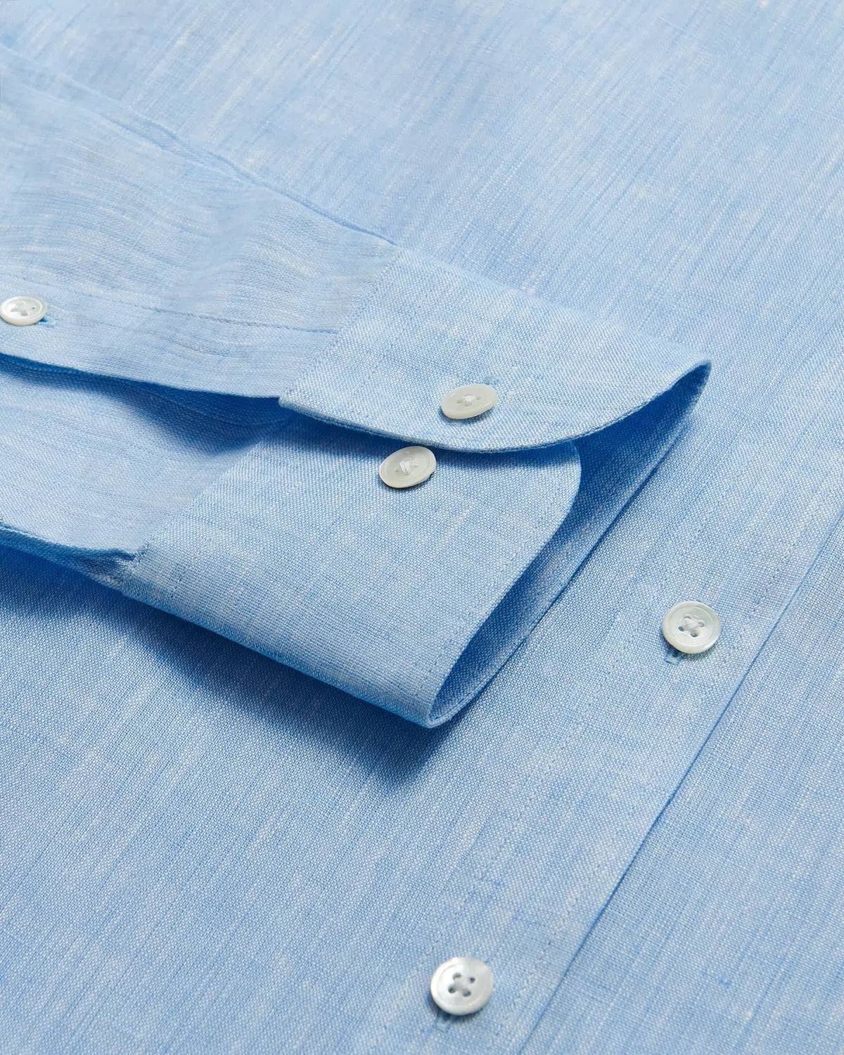 Charlie Allen Plain Linen Shirt Sky-MALFORD OF LONDON SAVILE ROW MENSWEAR OUTLET