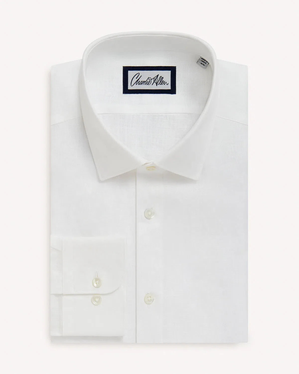 Charlie Allen Plain Linen Shirt White-MALFORD OF LONDON SAVILE ROW MENSWEAR OUTLET