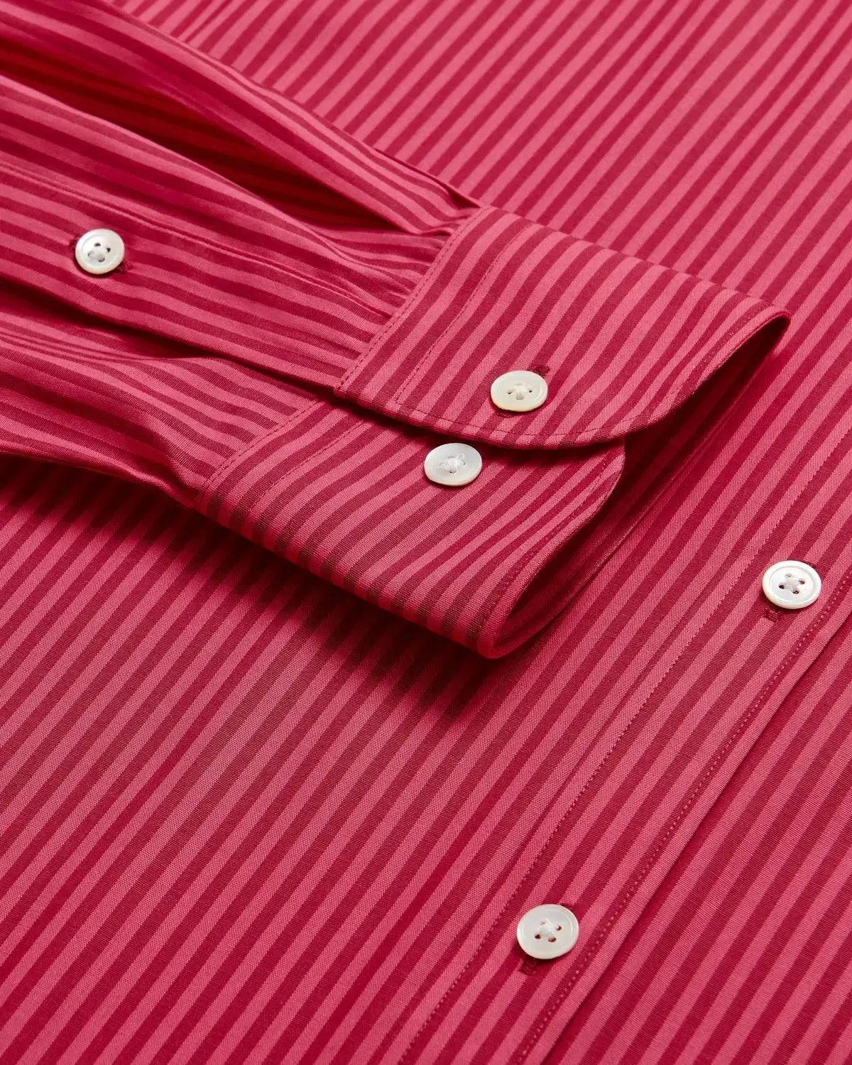 Charlie Allen Poplin Red Pink Stripe Shirt-MALFORD OF LONDON SAVILE ROW MENSWEAR OUTLET