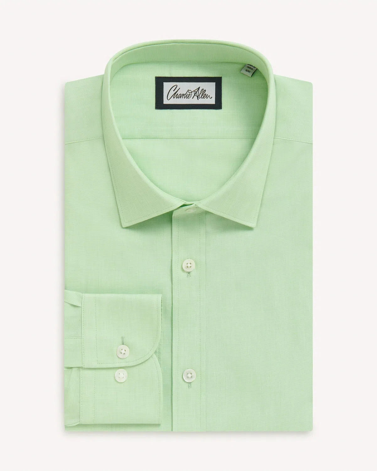 Charlie Allen Poplin Shirt Light Green-MALFORD OF LONDON SAVILE ROW MENSWEAR OUTLET