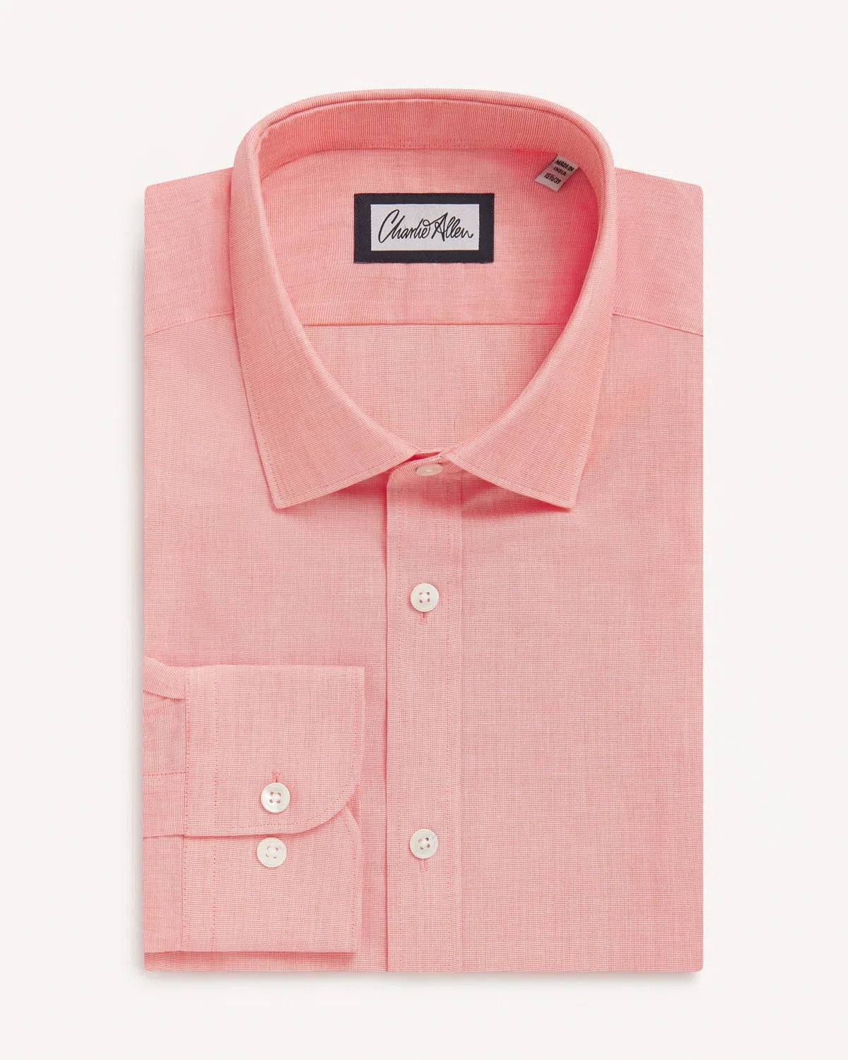 Charlie Allen Poplin Shirt Tangerine-MALFORD OF LONDON SAVILE ROW MENSWEAR OUTLET