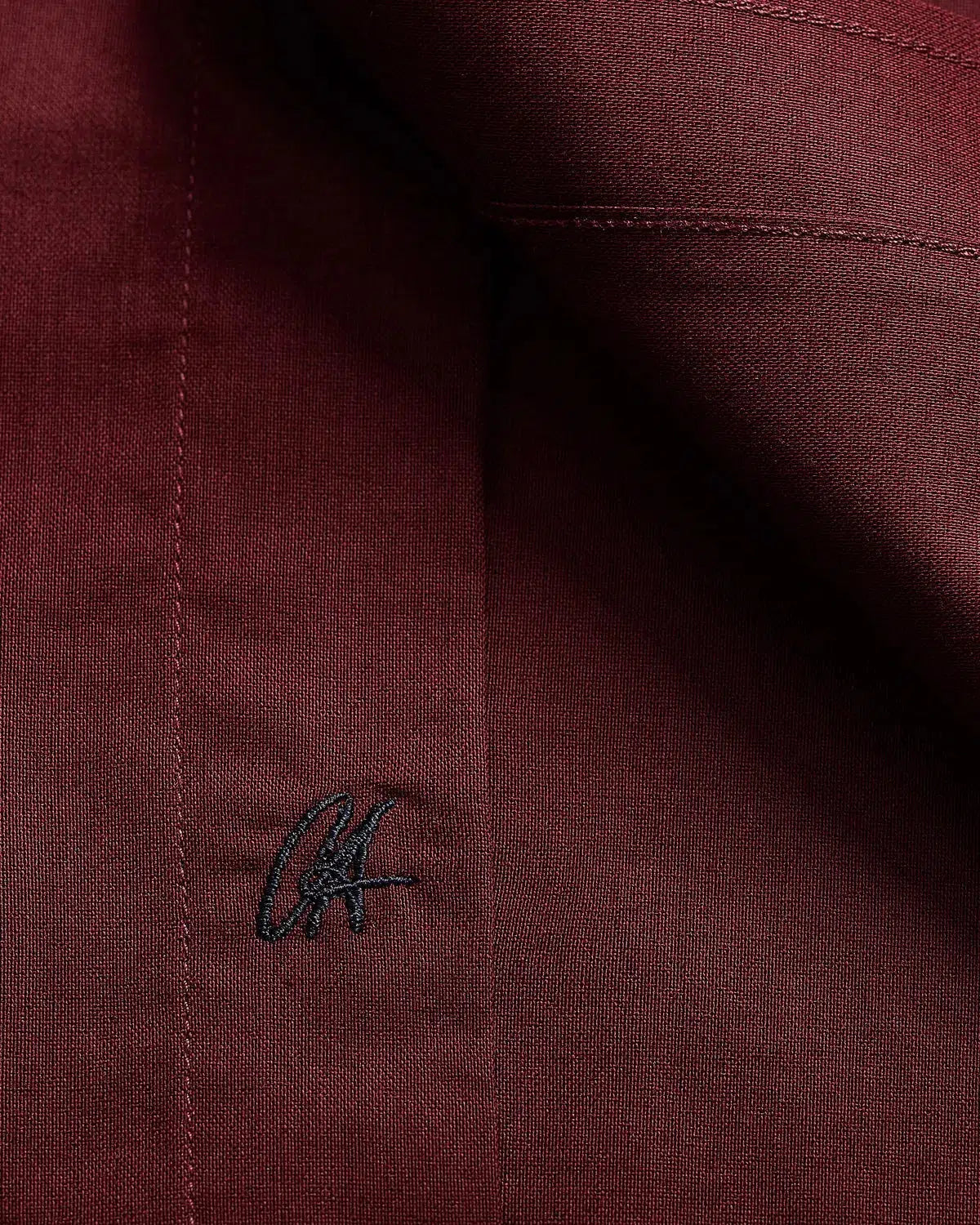 Charlie Allen Solid Brown Poplin Shirt-MALFORD OF LONDON SAVILE ROW MENSWEAR OUTLET