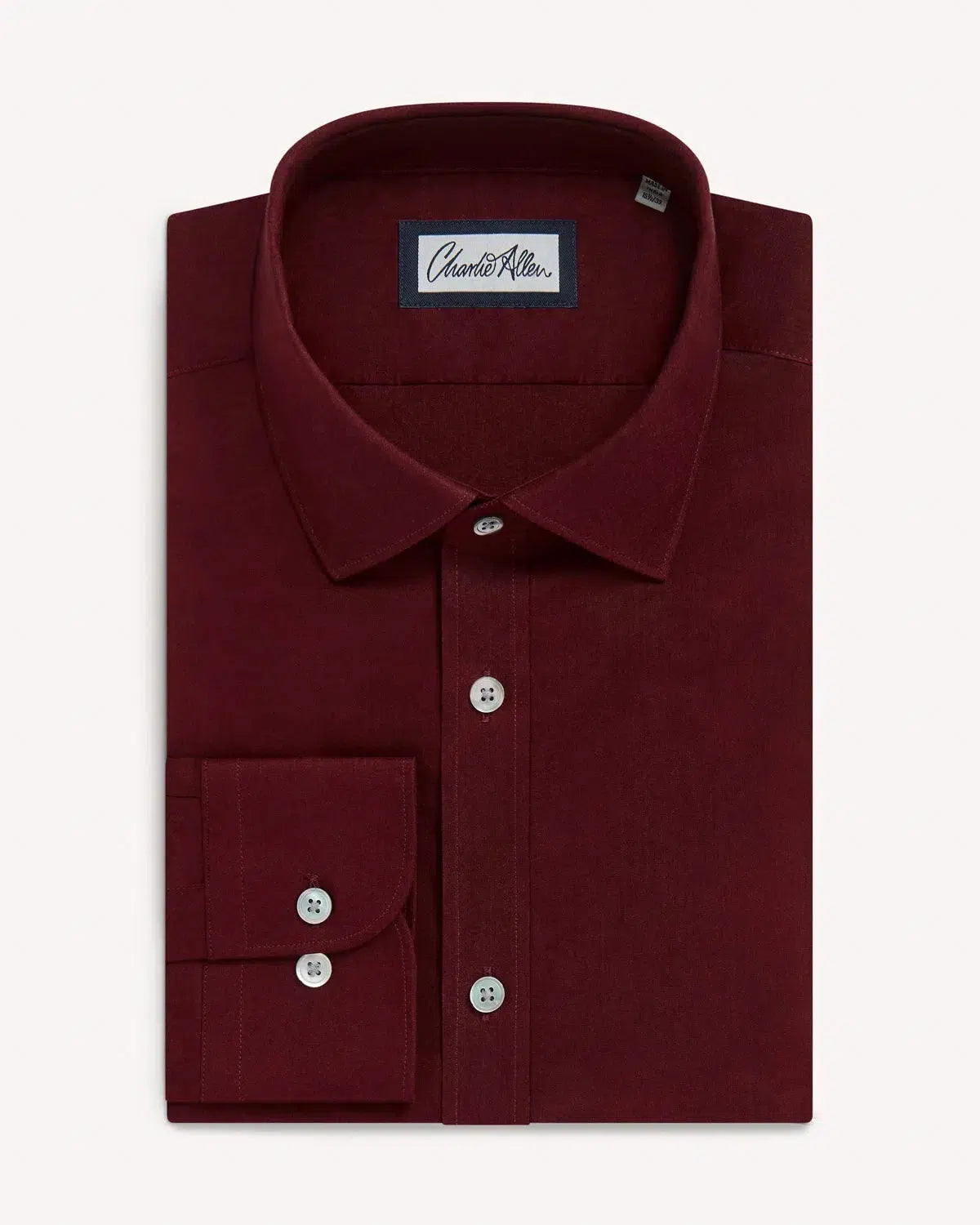 Charlie Allen Solid Brown Poplin Shirt-MALFORD OF LONDON SAVILE ROW MENSWEAR OUTLET