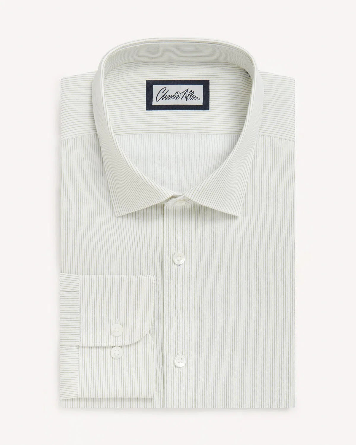 Charlie Allen Stripe Shirt Green White-MALFORD OF LONDON SAVILE ROW MENSWEAR OUTLET