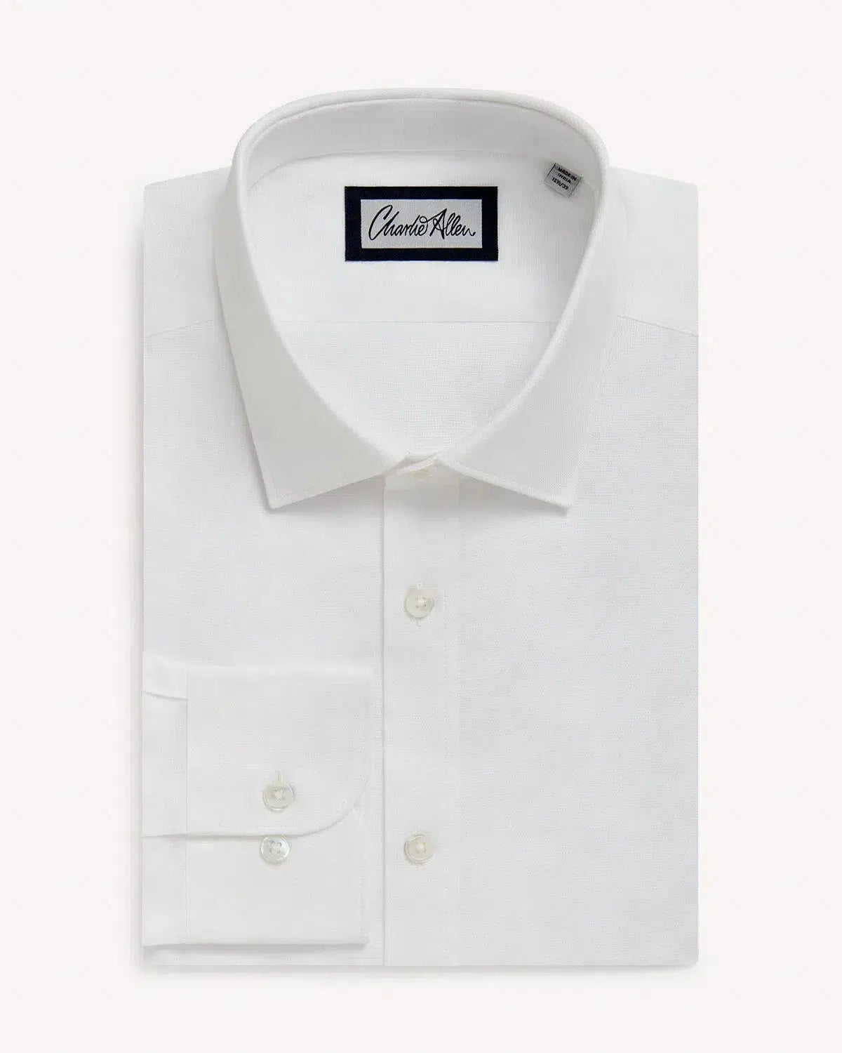 Charlie Allen Textured Poplin Shirt White-MALFORD OF LONDON SAVILE ROW MENSWEAR OUTLET