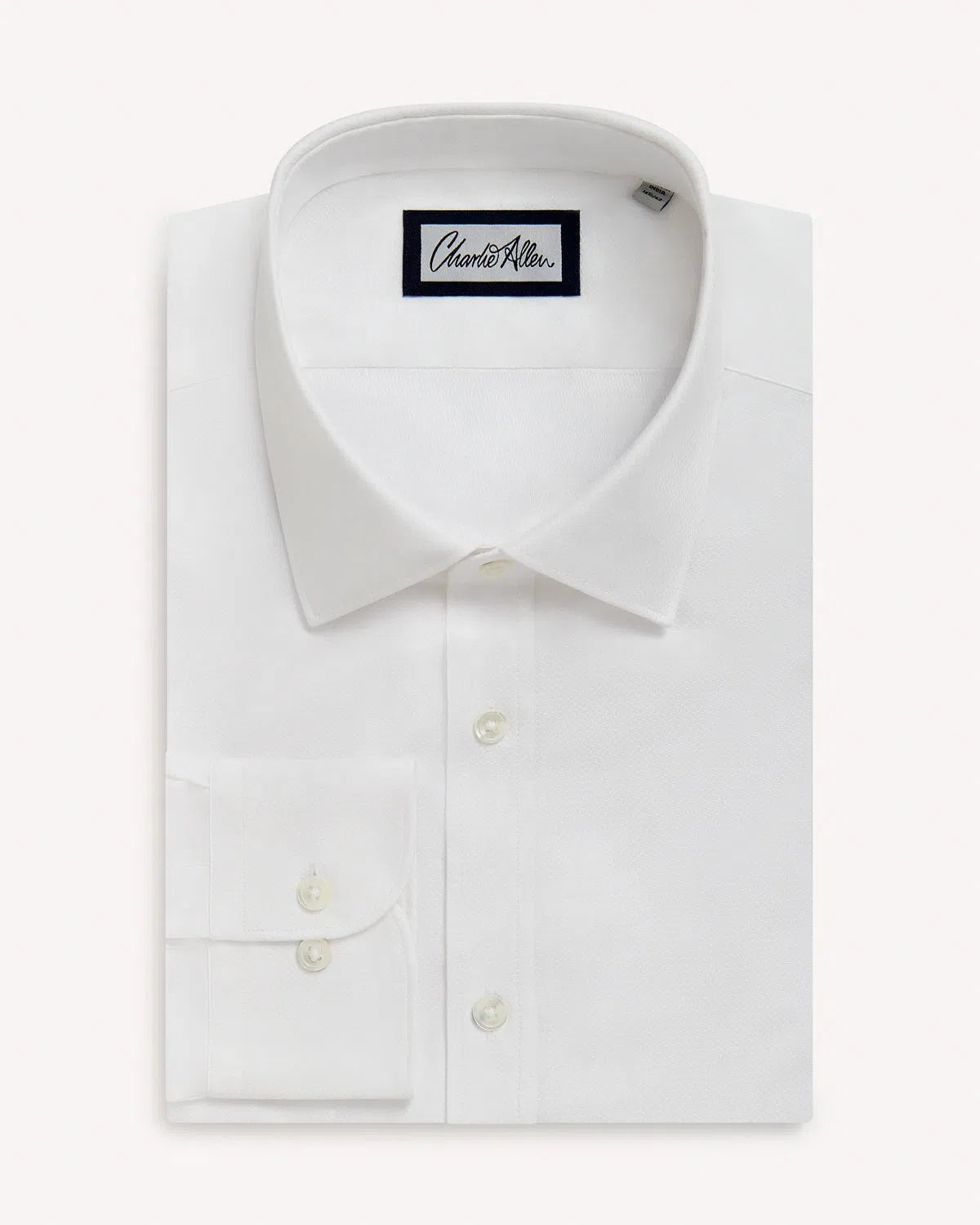 Charlie Allen Textured Poplin Shirt White-MALFORD OF LONDON SAVILE ROW MENSWEAR OUTLET