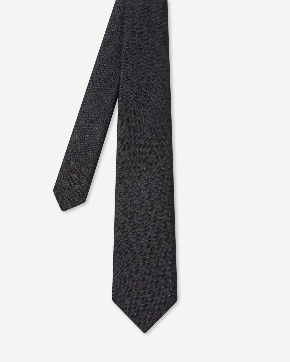 Charlie Allen Woven Polka Dot Tie Chocolate-MALFORD OF LONDON SAVILE ROW MENSWEAR OUTLET