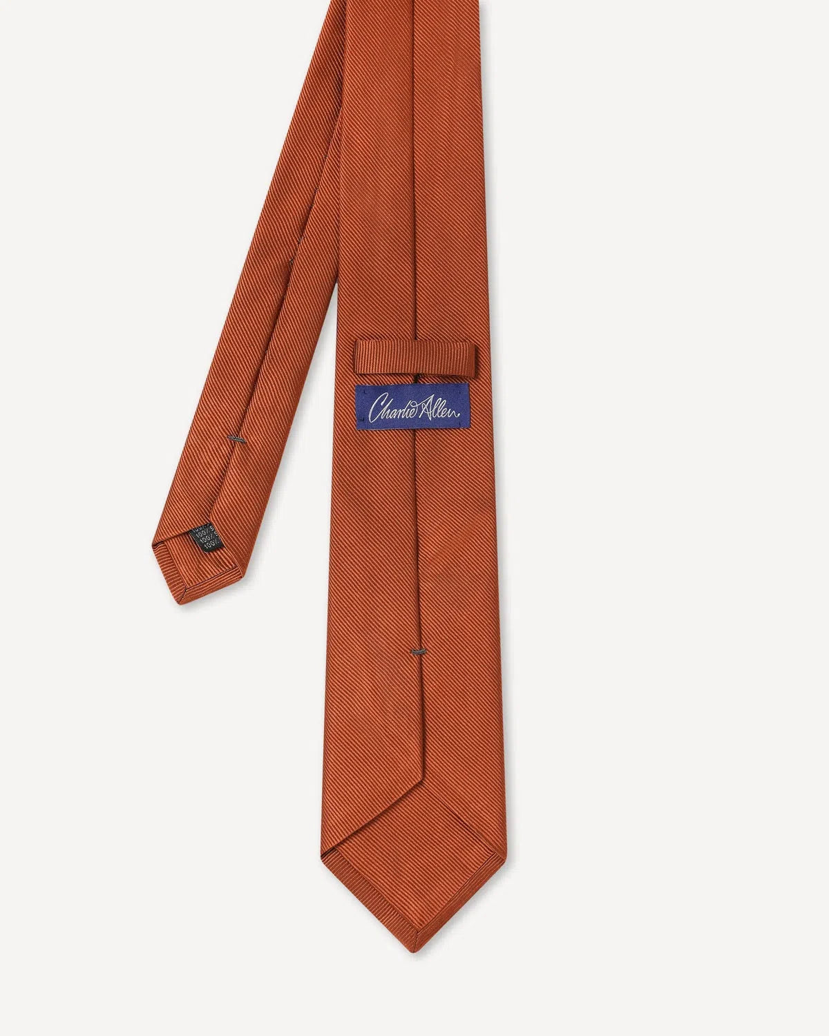 Charlie Allen Woven Twill Tie Burnt Orange-MALFORD OF LONDON SAVILE ROW MENSWEAR OUTLET